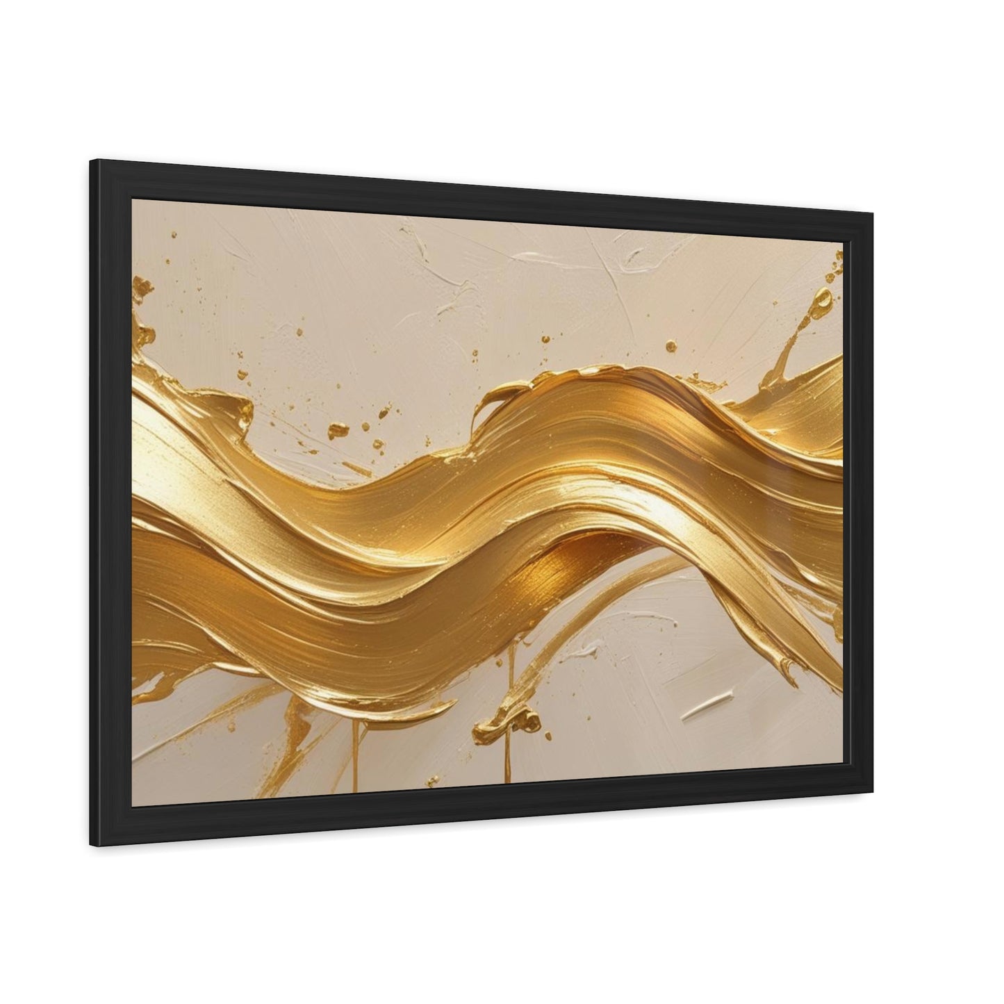 Elegant Gold Wave Framed Poster