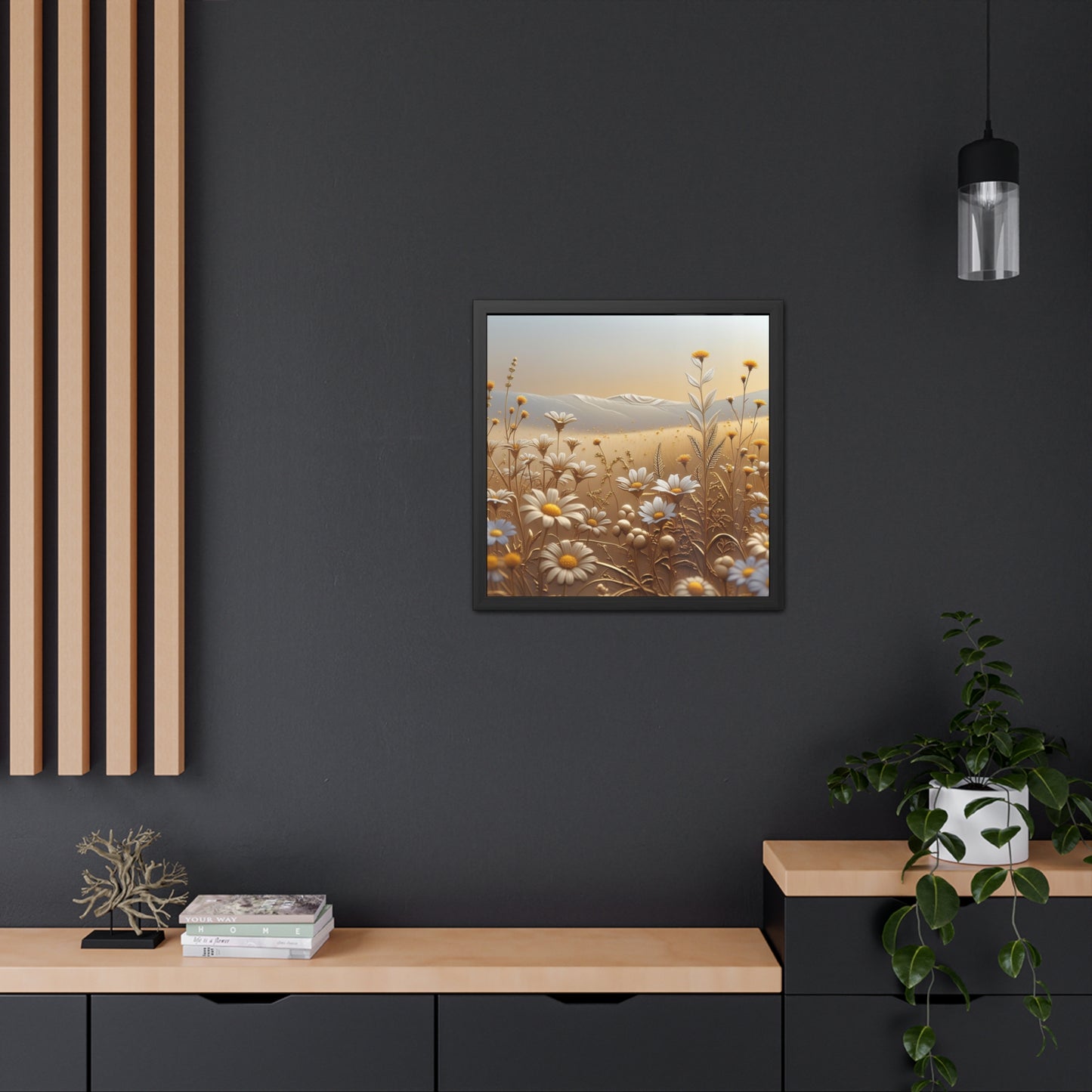 Framed Floral Wall Art, Modern Living Room Decorations