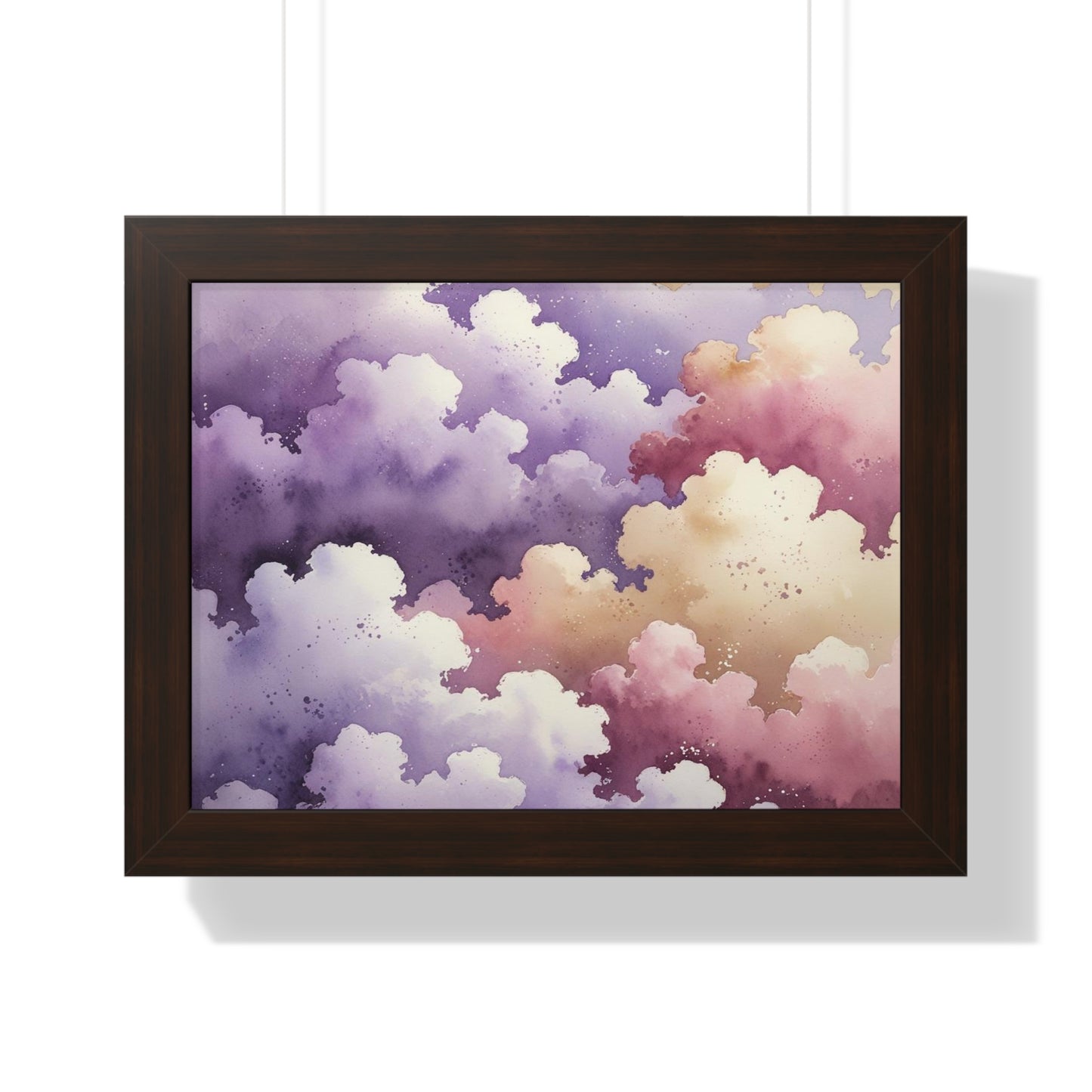 Serene Watercolor Cloud Art Print, Framed Wall Decor