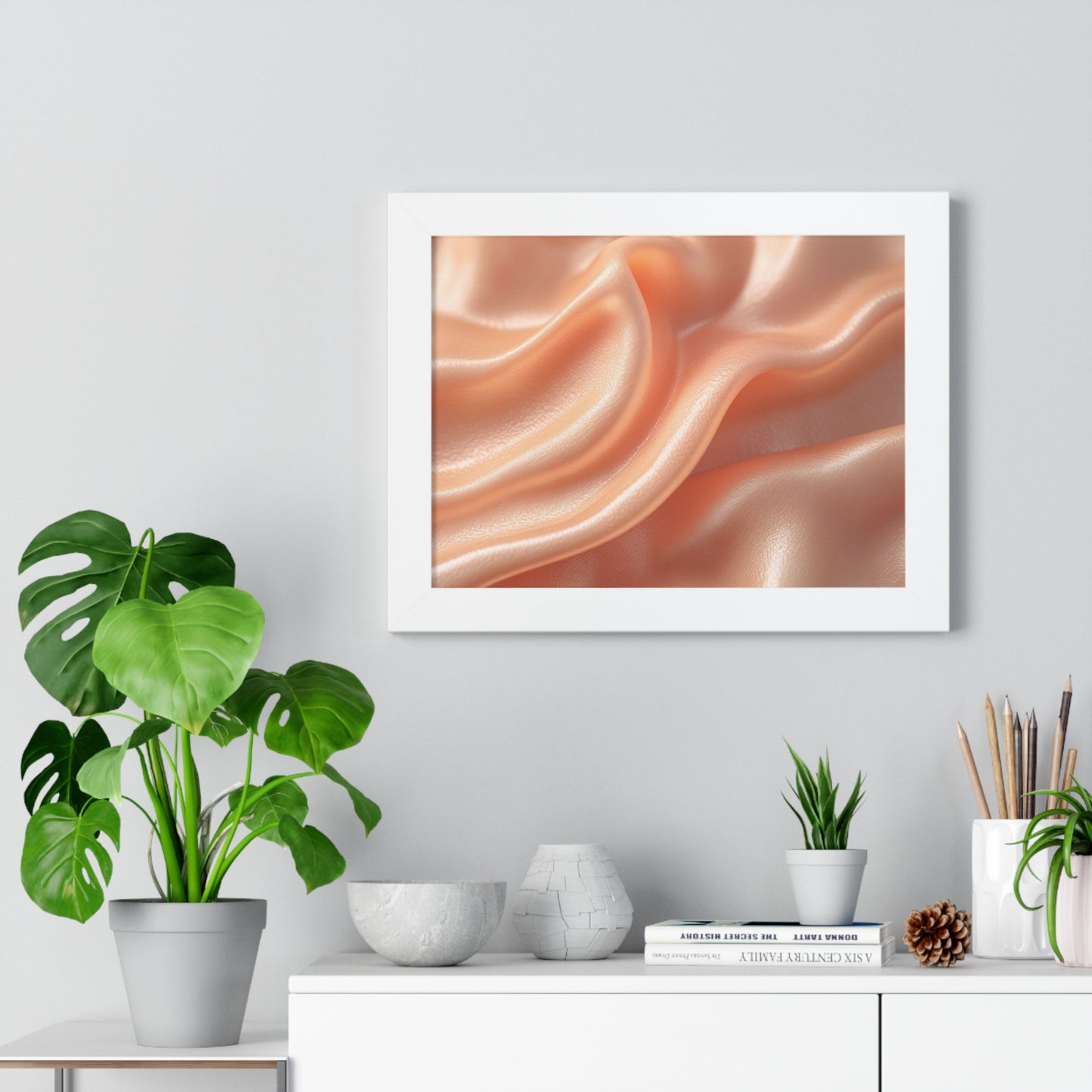 Elegant Framed Horizontal Art Print, Modern Wall Decor