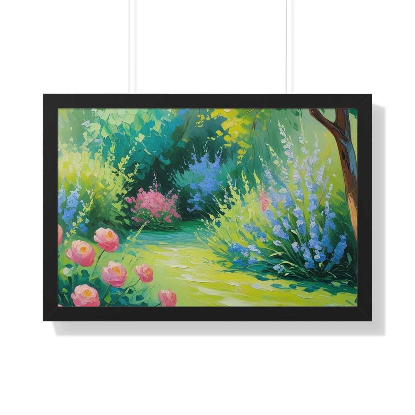 Framed Floral Landscape Art Print