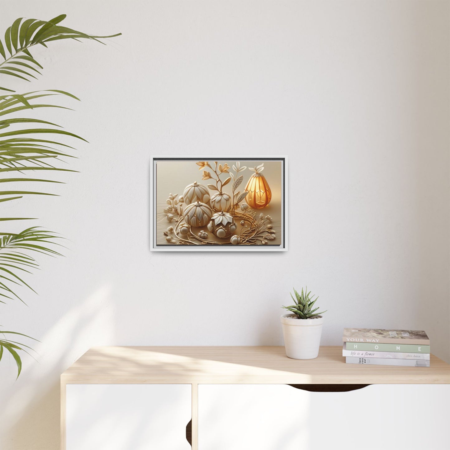 Autumn Framed Canvas Art,Thanksgiving Wall Art