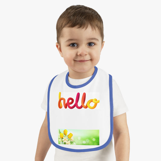 Baby Contrast Trim Jersey Bib