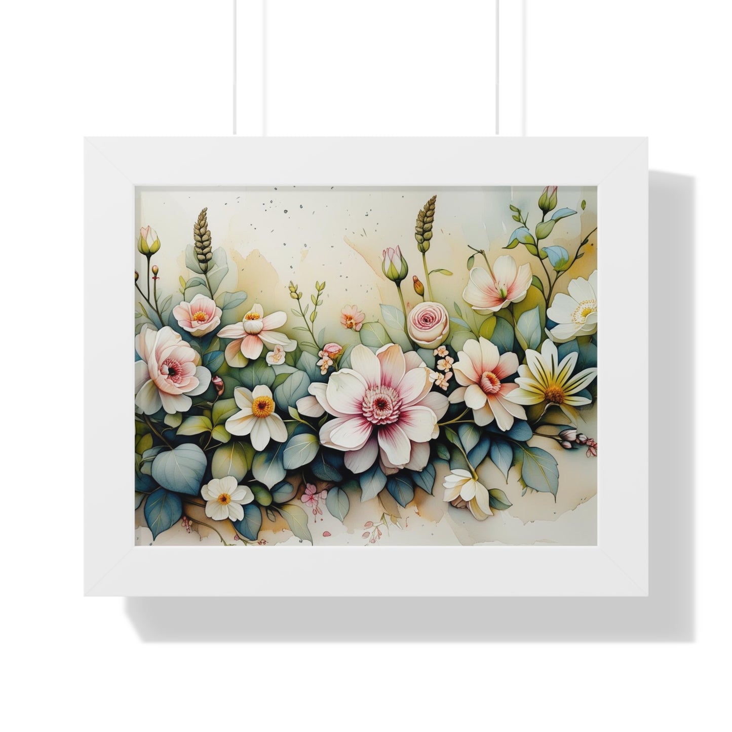 Floral Home Decor Art Print, Framed Botanical Poster, Gift for Plant Lovers, Wall Art for Living Room, Flower Decoration