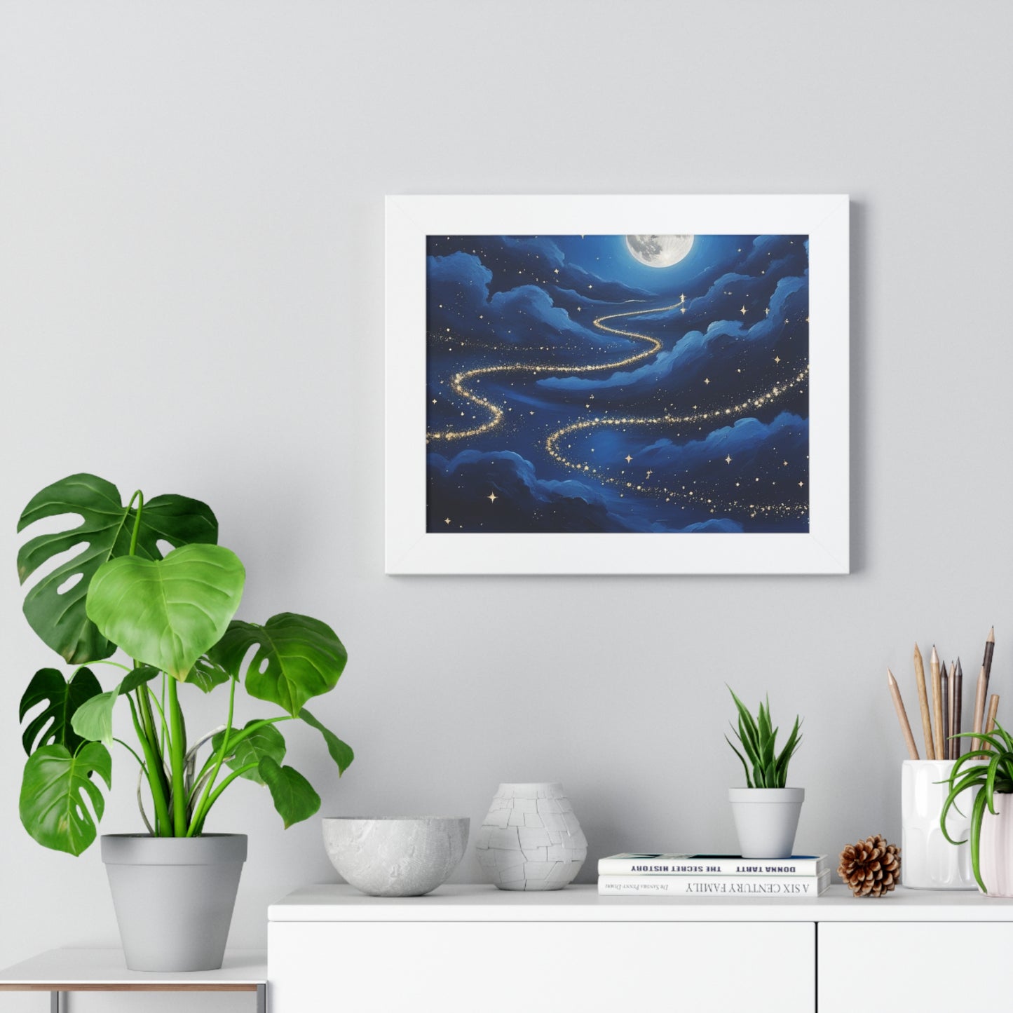 Serene Night Sky Framed Poster