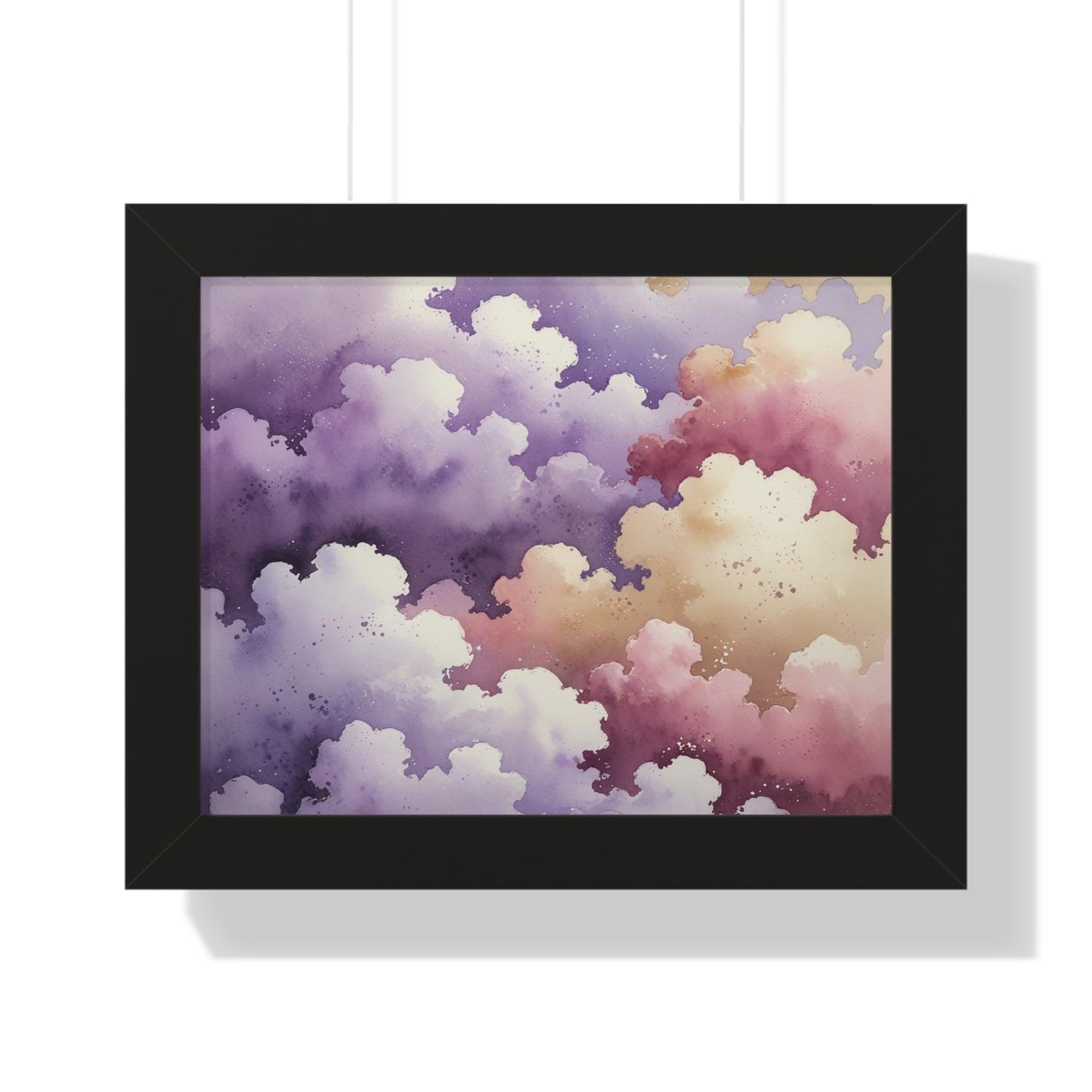 Serene Watercolor Cloud Art Print, Framed Wall Decor