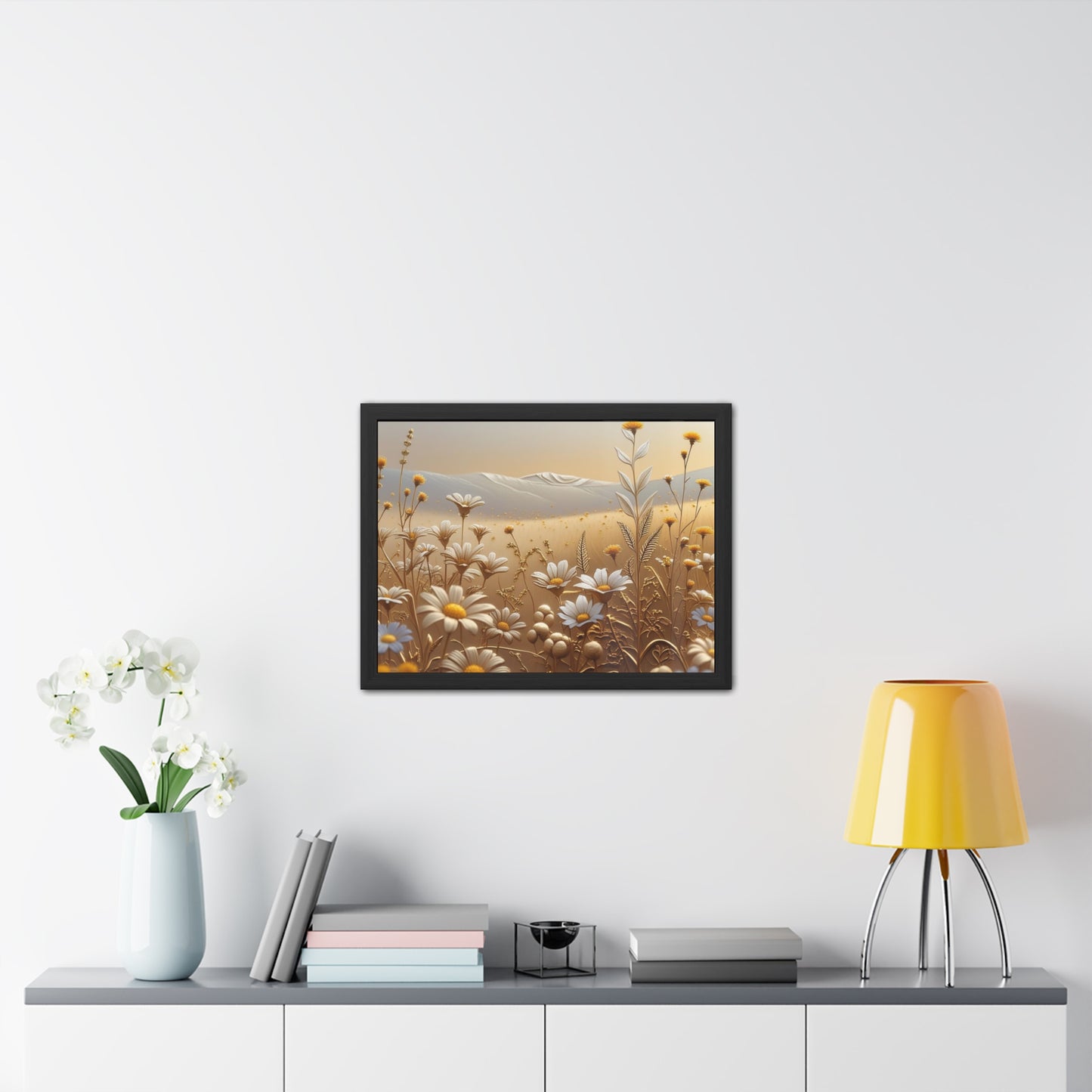 Framed Floral Wall Art, Modern Living Room Decorations