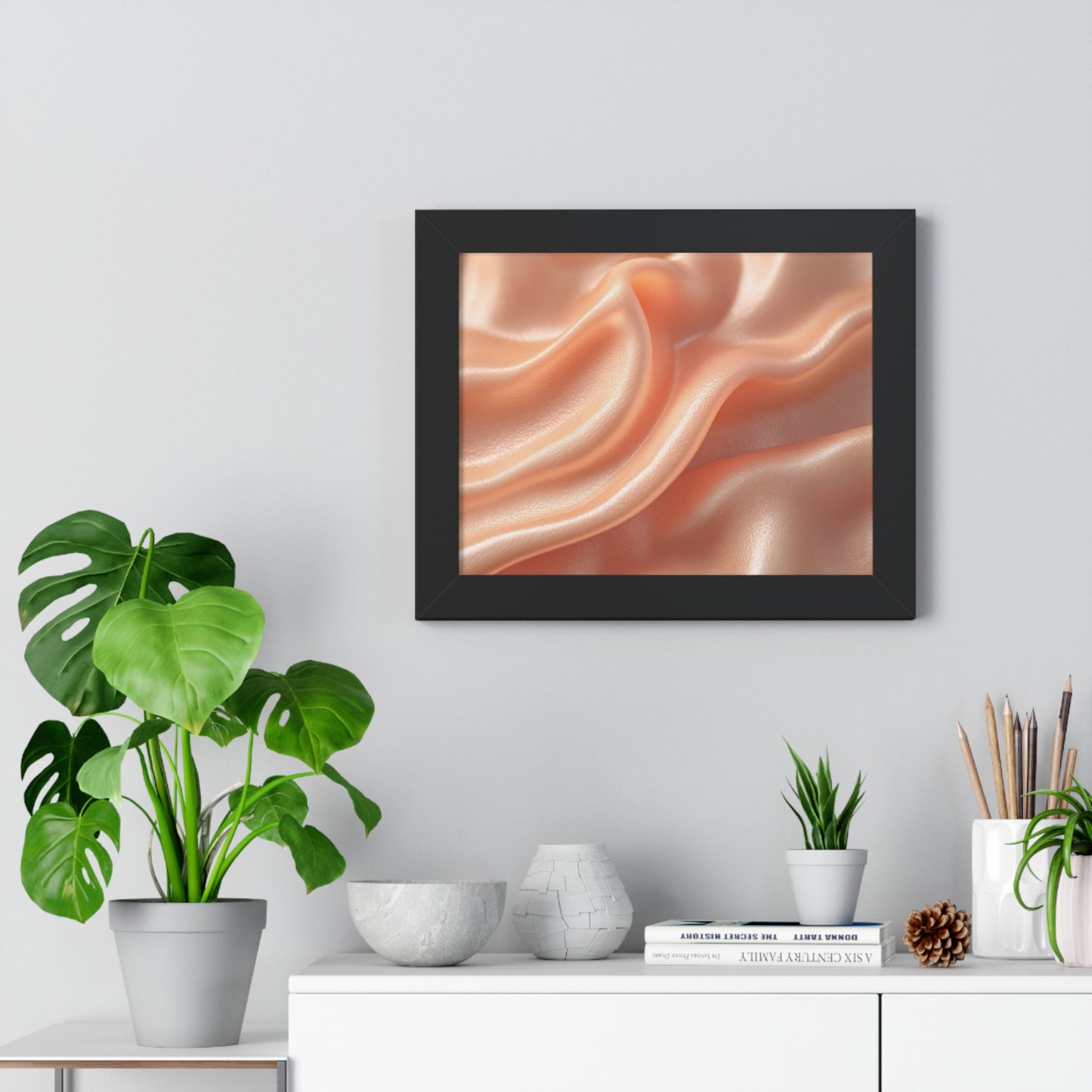 Elegant Framed Horizontal Art Print, Modern Wall Decor