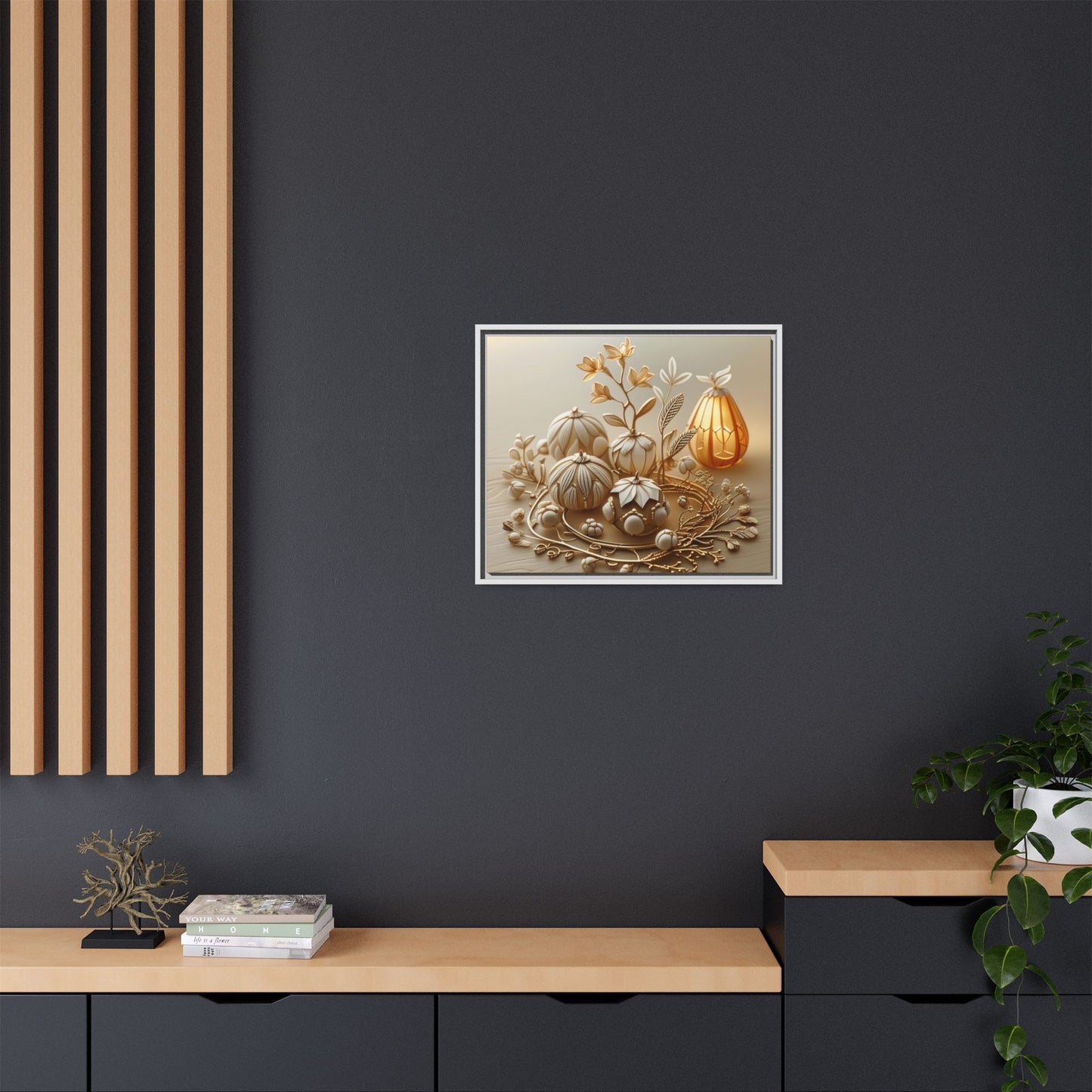 Autumn Framed Canvas Art,Thanksgiving Wall Art