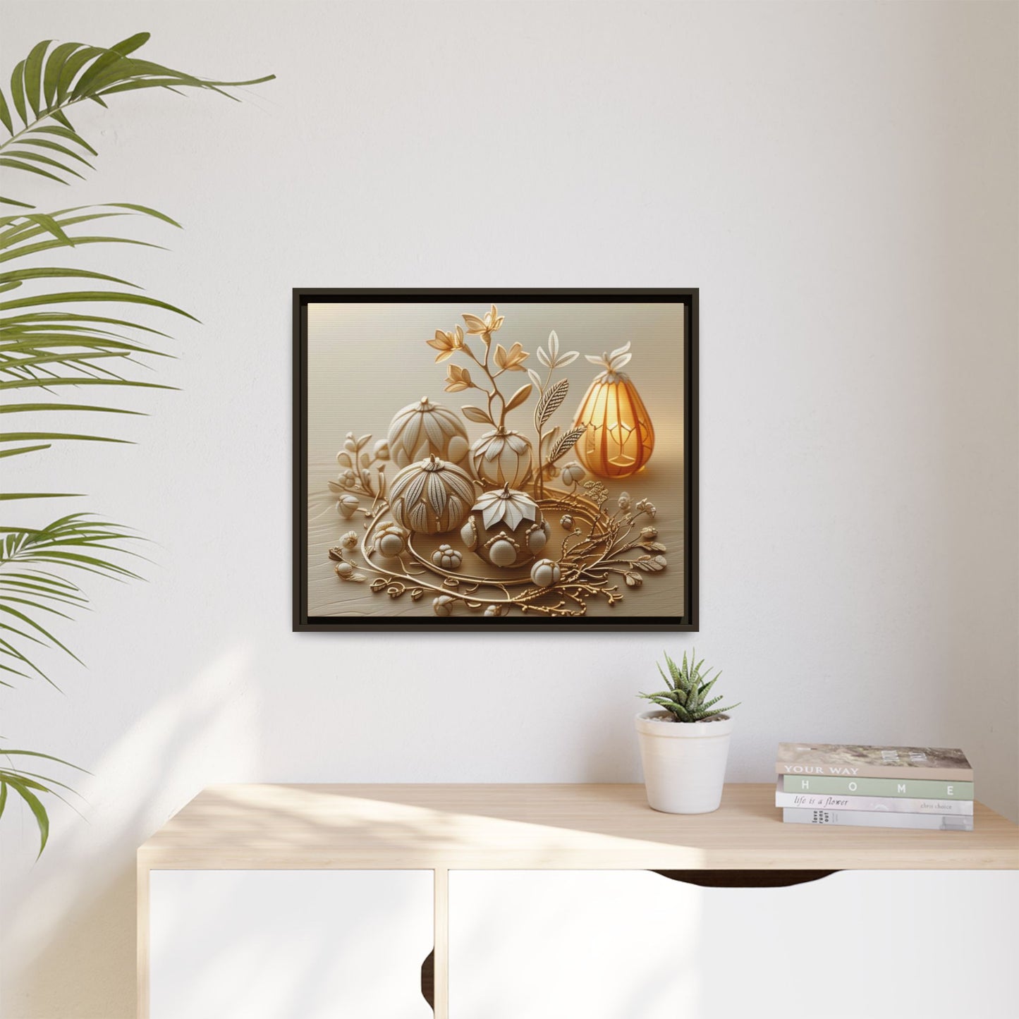 Autumn Framed Canvas Art,Thanksgiving Wall Art