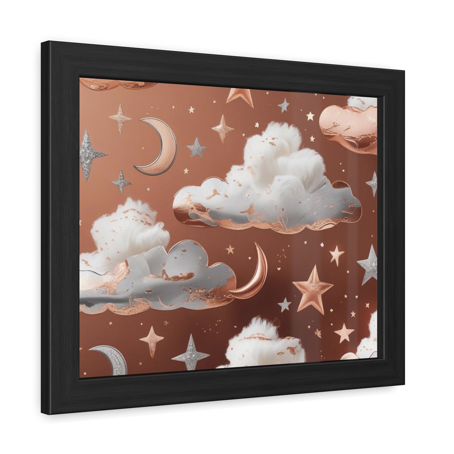 Cozy Celestial Framed Poster, Dreamy Nursery Artwor, Gift for Astronomers