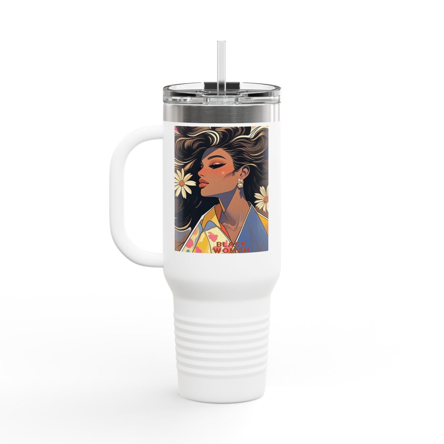 Bohemian Insulated Travel Mug | 40oz Floral Design | Perfect for Hot & Cold Drinks, Travel Lovers, Gifts for Her, Summer Vibes