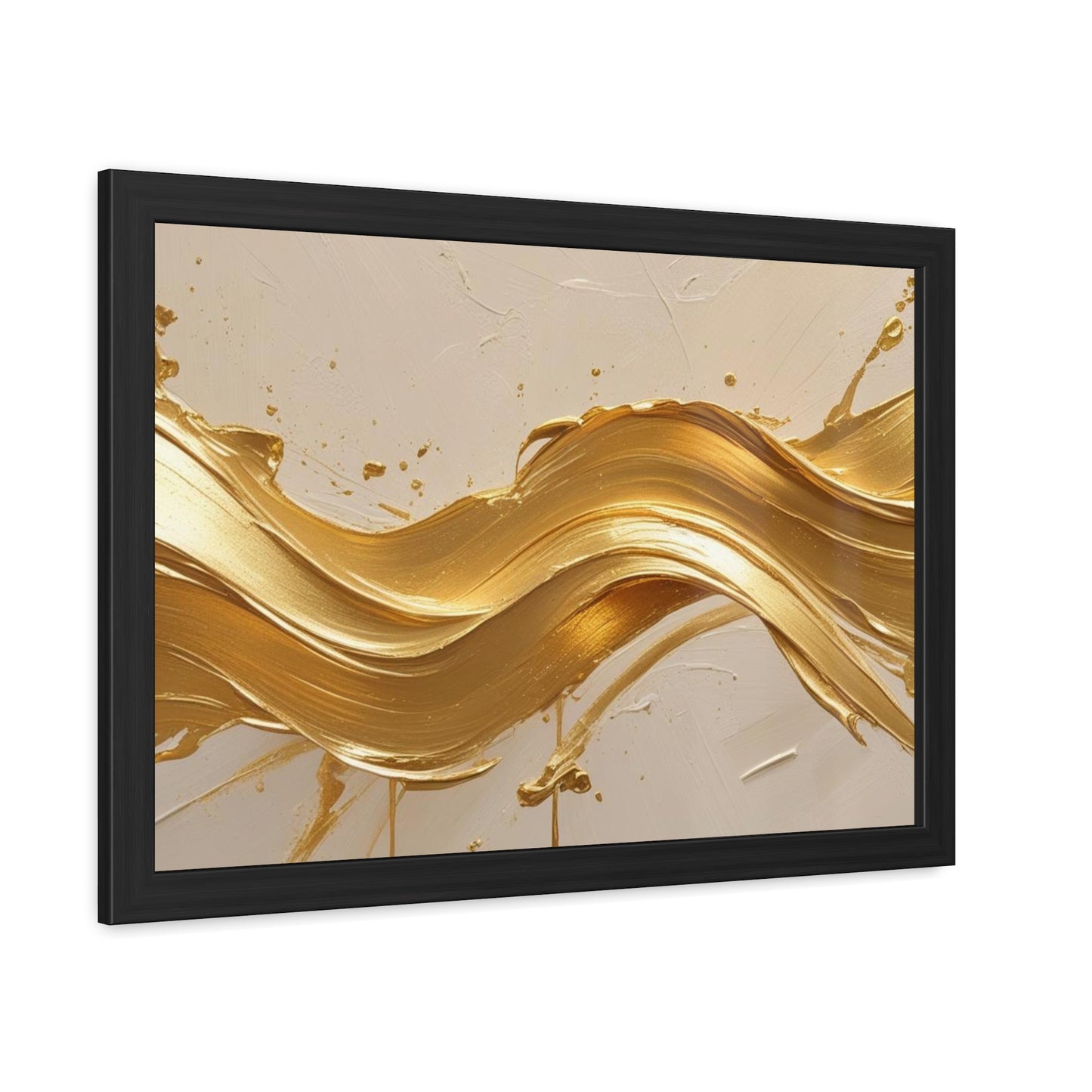 Elegant Gold Wave Framed Poster