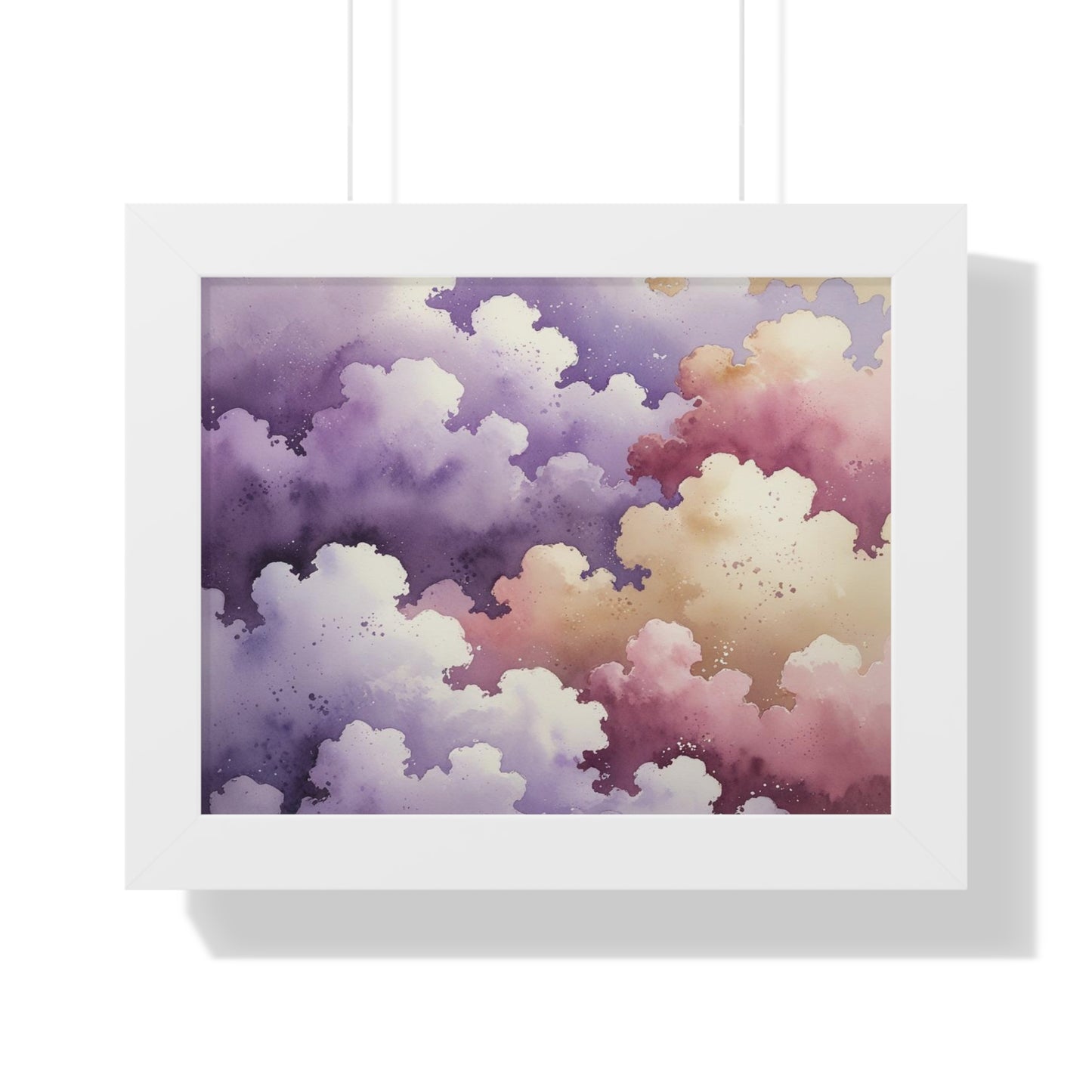 Serene Watercolor Cloud Art Print, Framed Wall Decor