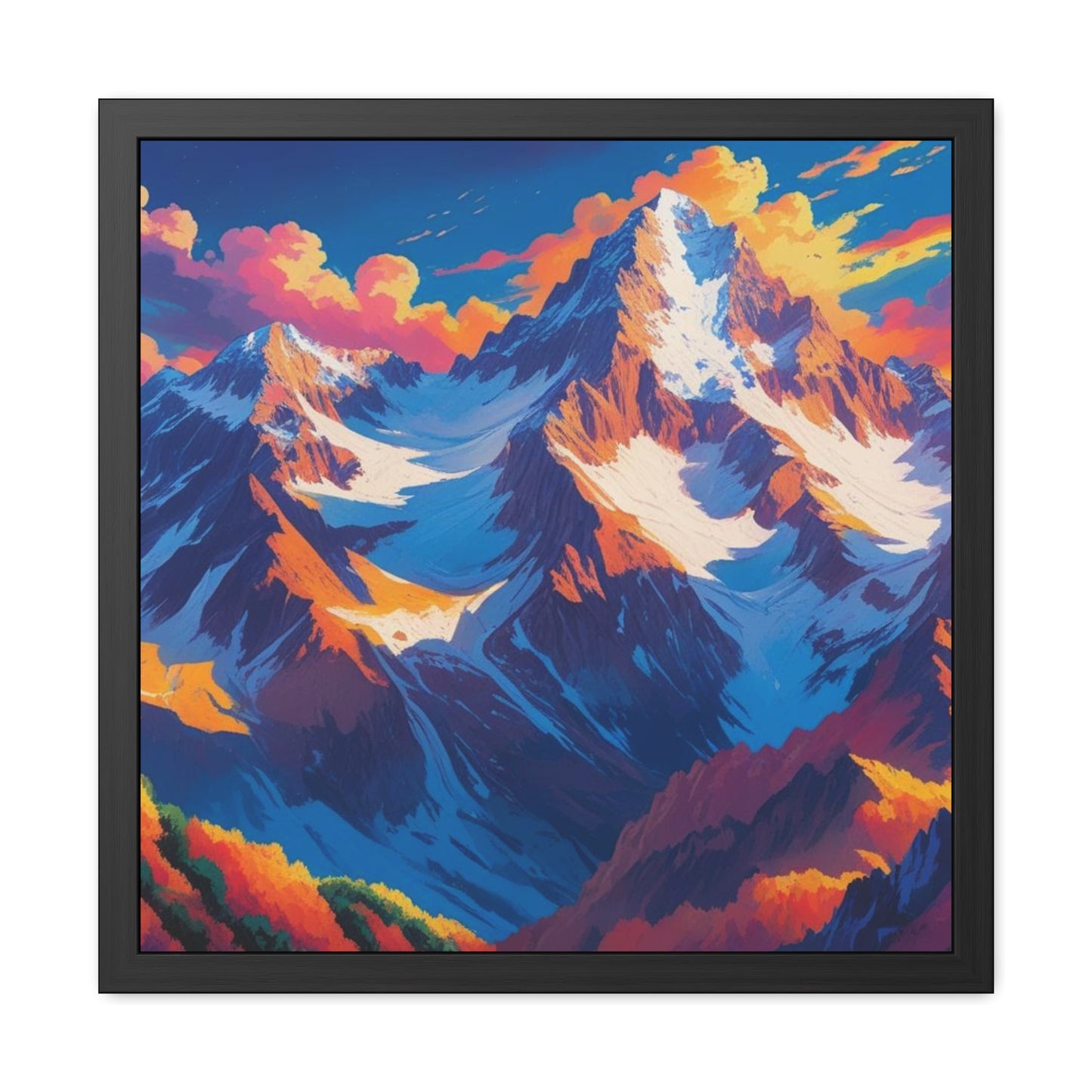 Mountain Sunset Framed Poster