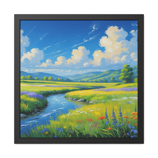 Framed Scenic Landscape Poster, Nature Wall Art