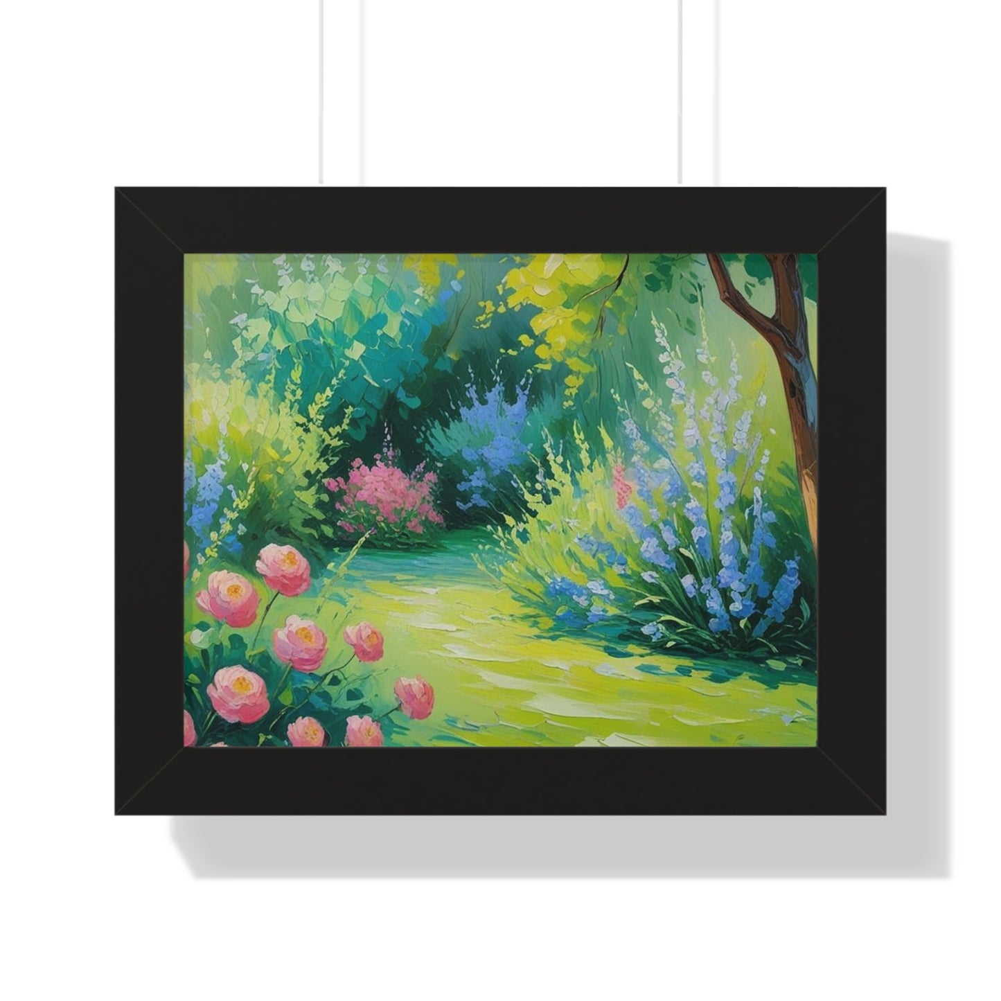 Framed Floral Landscape Art Print