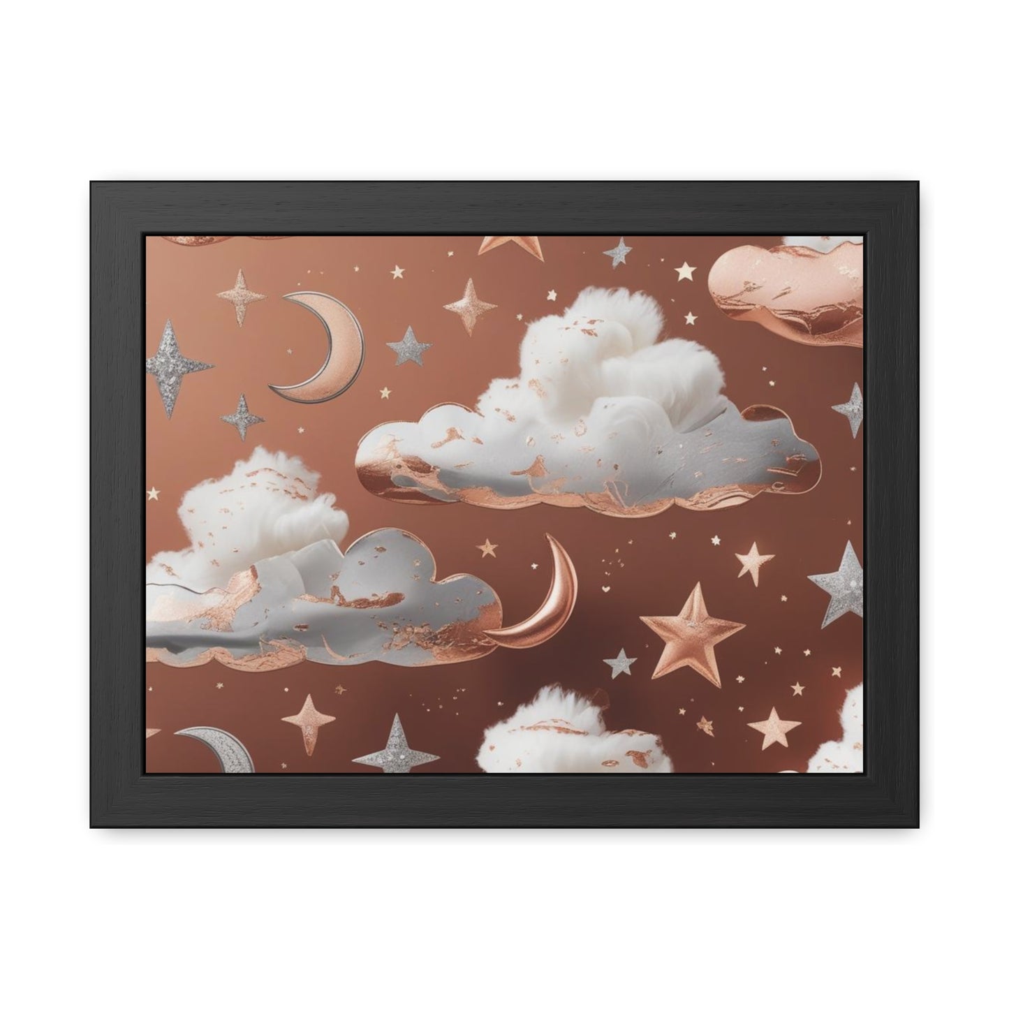 Cozy Celestial Framed Poster, Dreamy Nursery Artwor, Gift for Astronomers