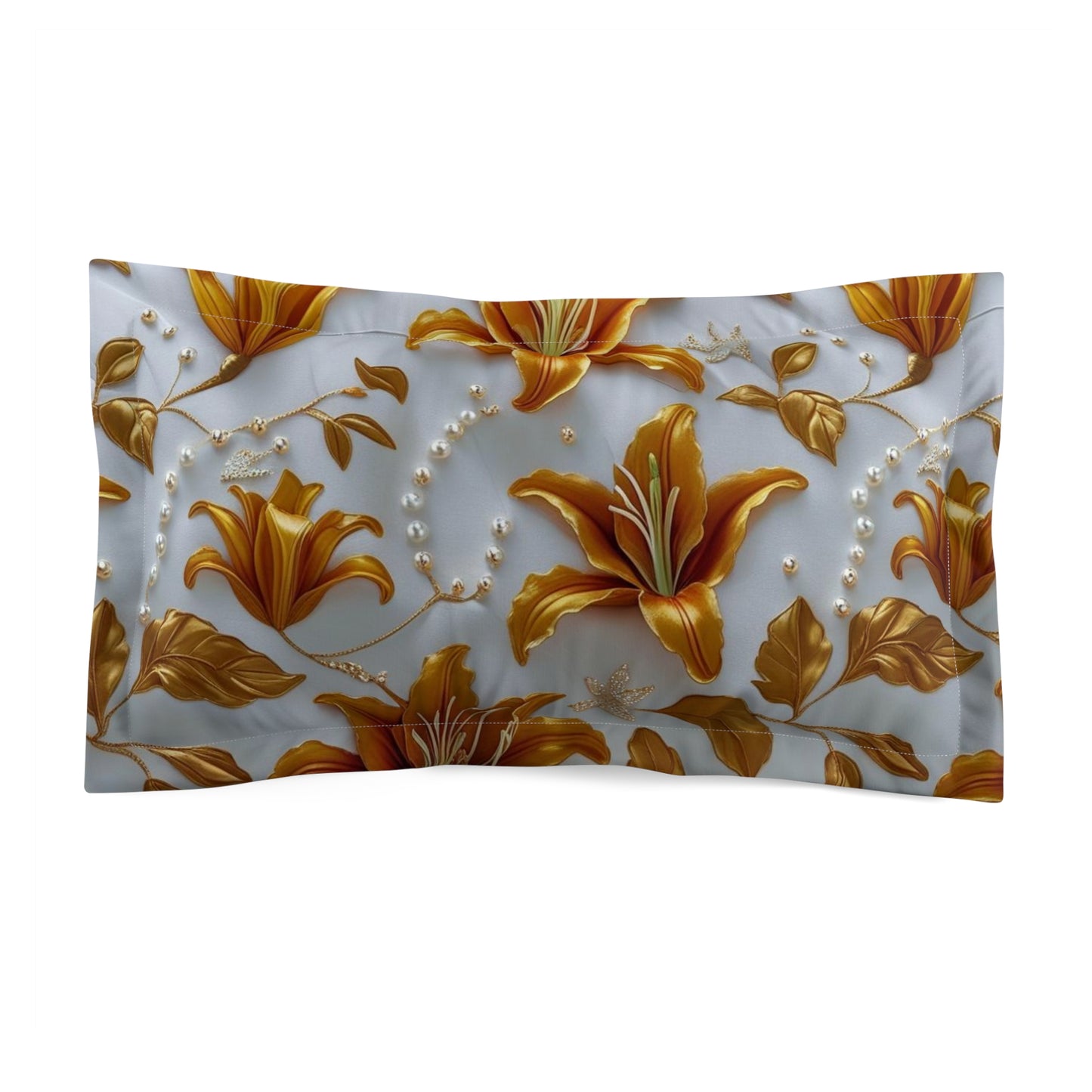 Elegant Floral Microfiber Pillow Sham | Luxurious Bedroom Decor