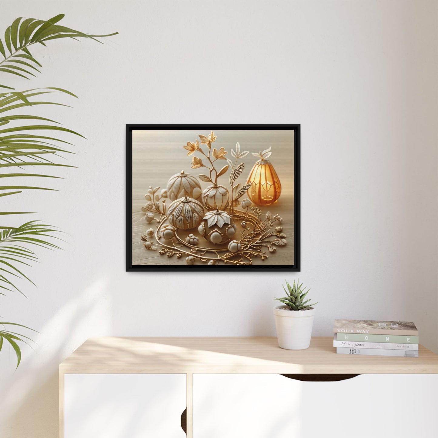 Autumn Framed Canvas Art,Thanksgiving Wall Art