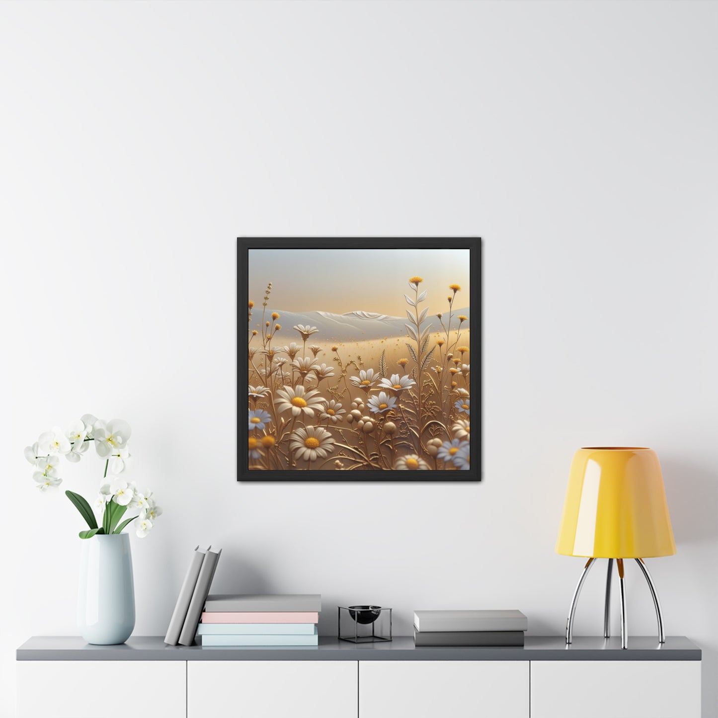 Framed Floral Wall Art, Modern Living Room Decorations