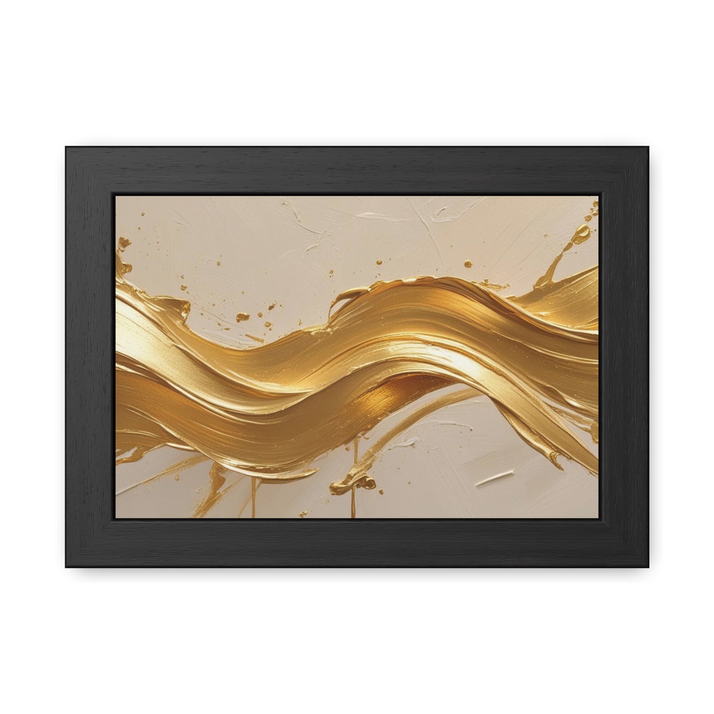 Elegant Gold Wave Framed Poster