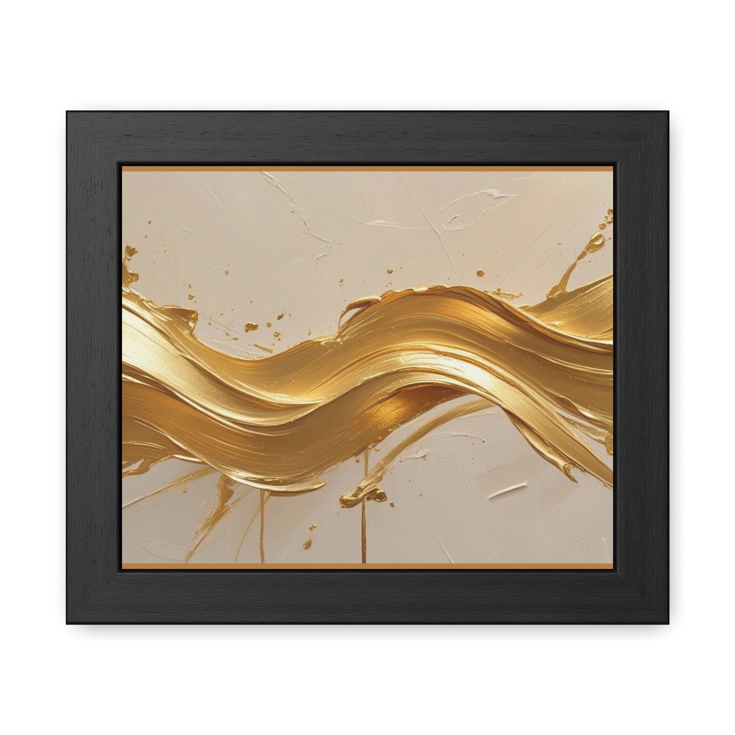 Elegant Gold Wave Framed Poster