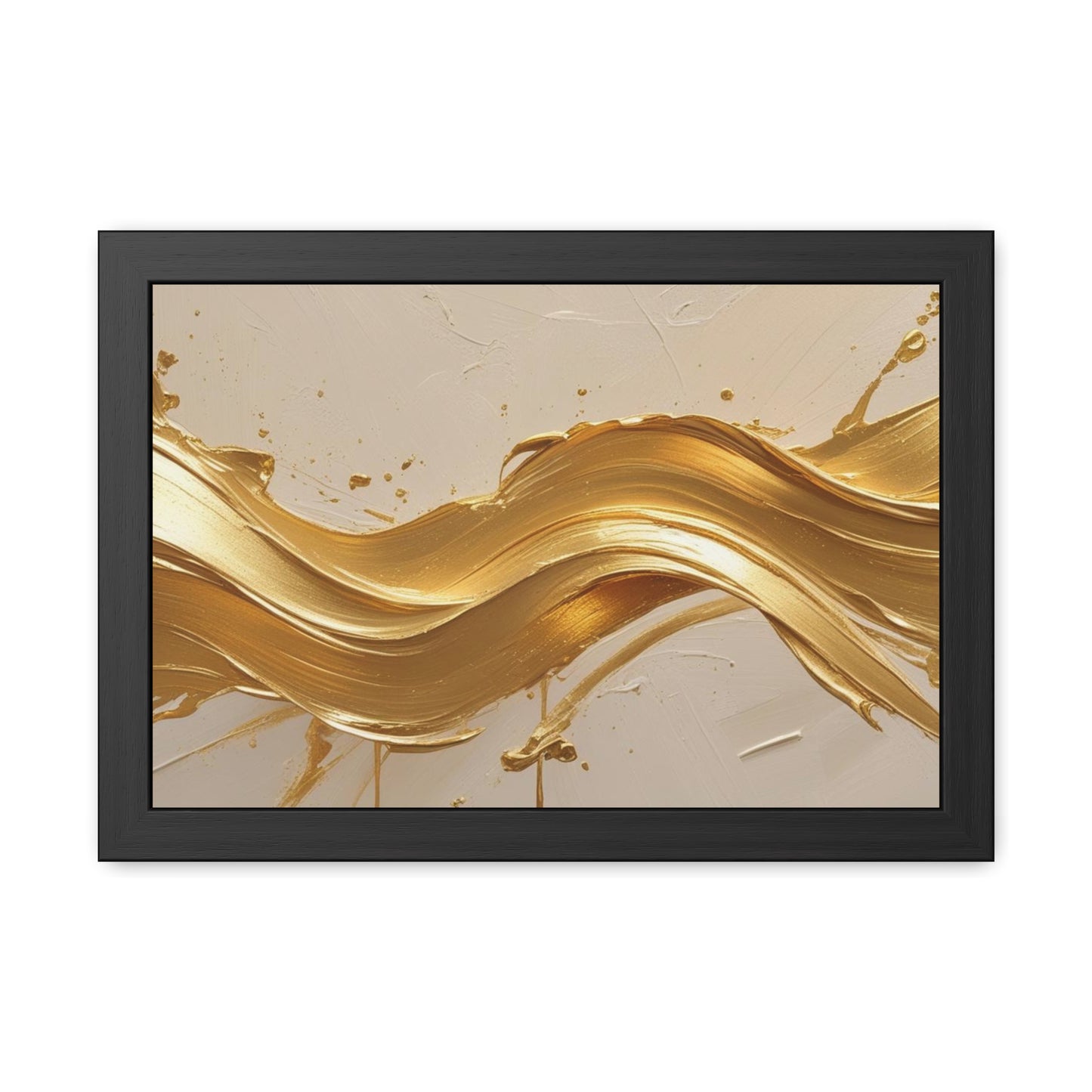 Elegant Gold Wave Framed Poster