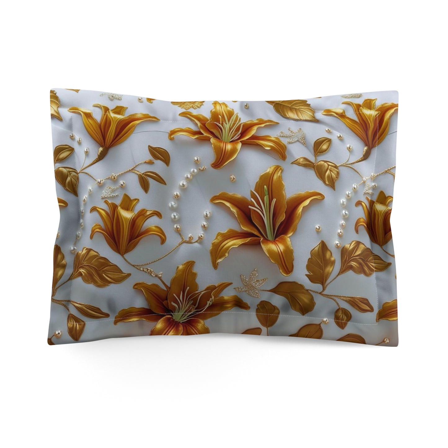 Elegant Floral Microfiber Pillow Sham | Luxurious Bedroom Decor
