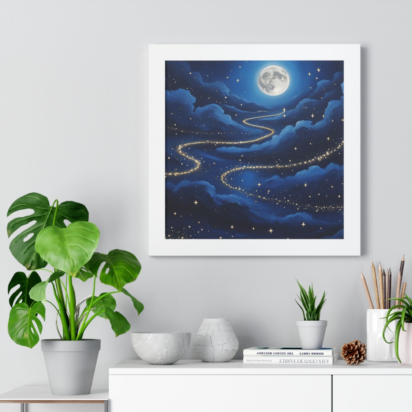 Serene Night Sky Framed Poster