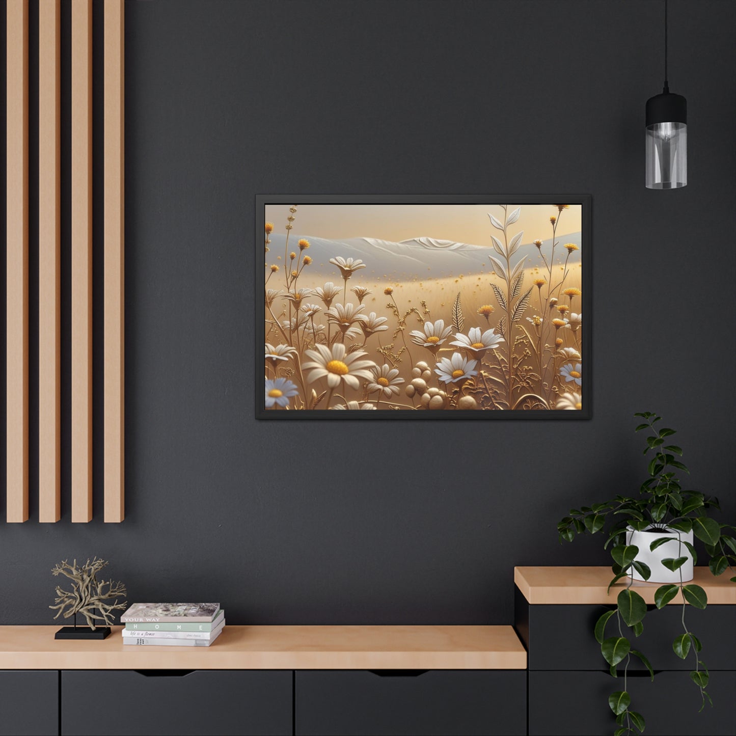 Framed Floral Wall Art, Modern Living Room Decorations