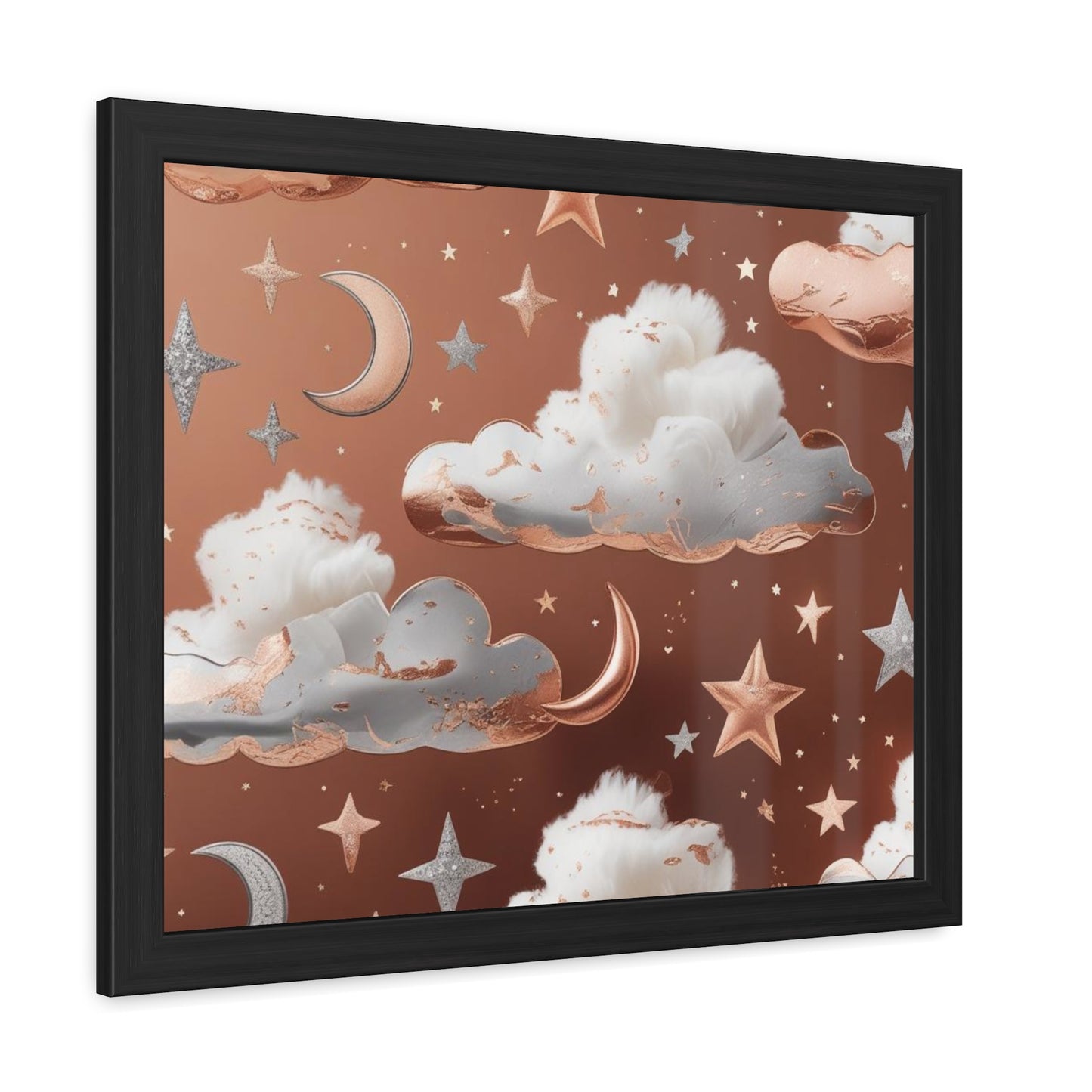 Cozy Celestial Framed Poster, Dreamy Nursery Artwor, Gift for Astronomers