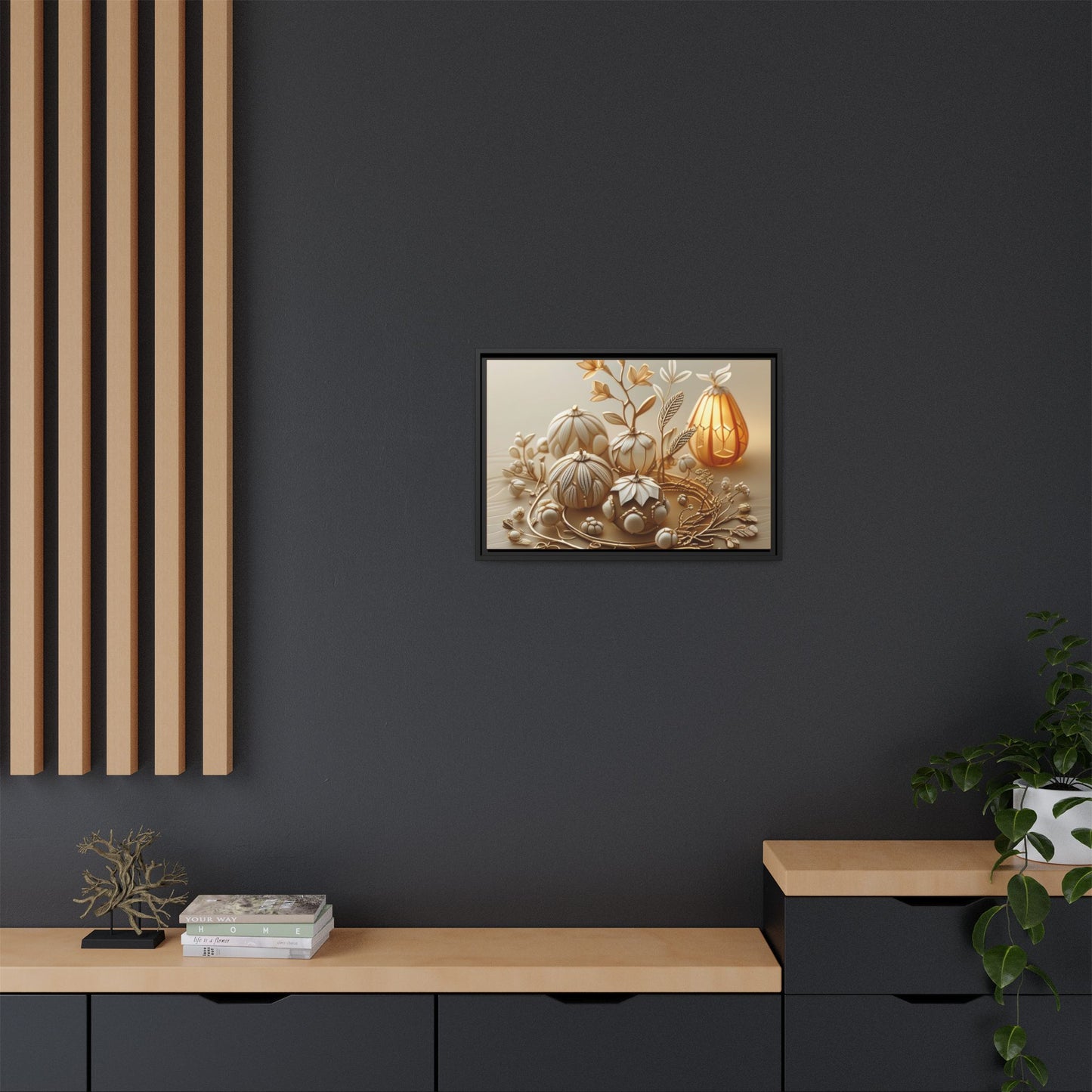 Autumn Framed Canvas Art,Thanksgiving Wall Art