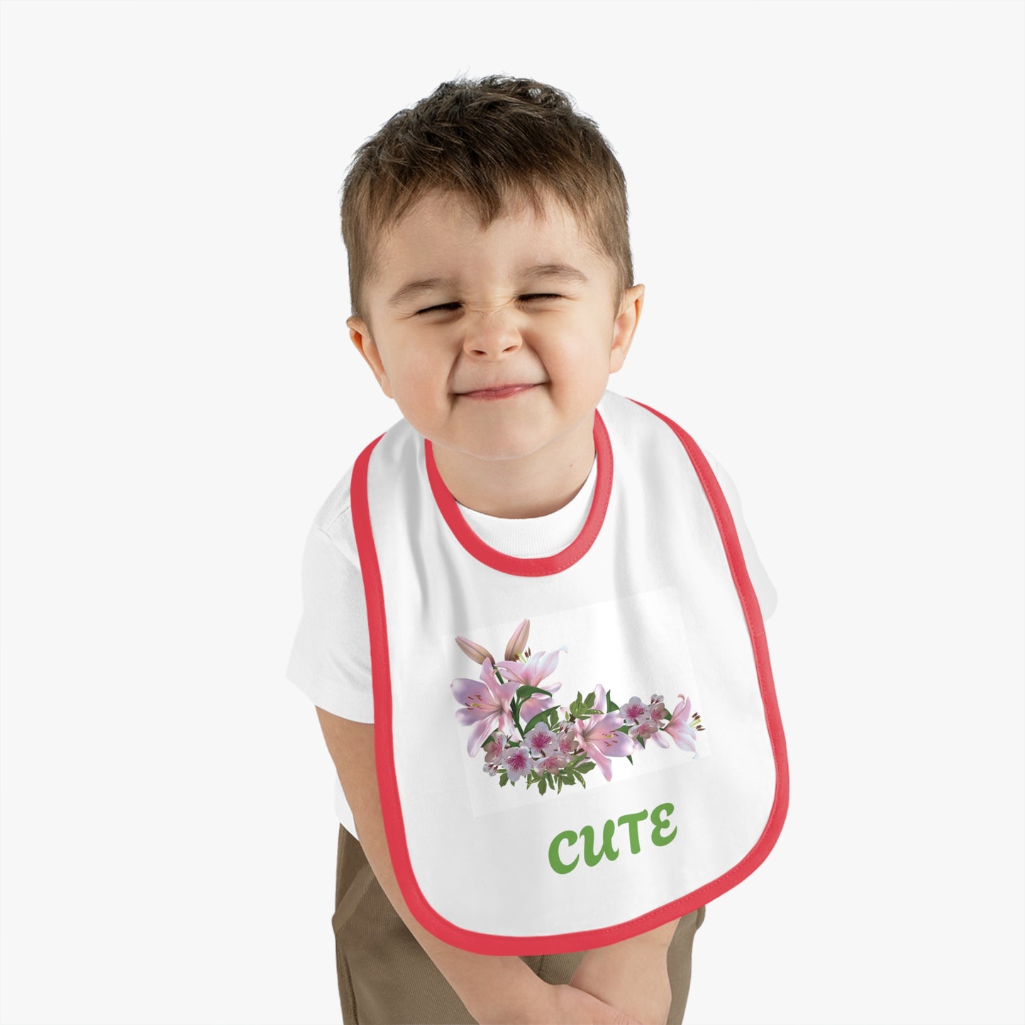 Baby Contrast Trim Jersey Bib