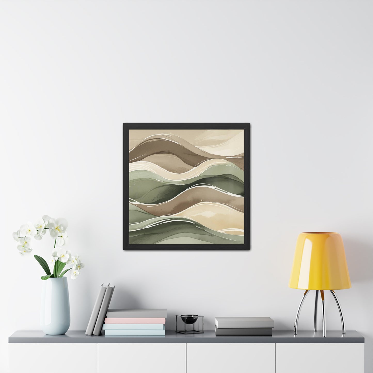 Earthy Waves Framed Horizontal Poster | Abstract Wall Art, Home Décor, Modern Art, Gift for Nature Lovers, Relaxing Artwork