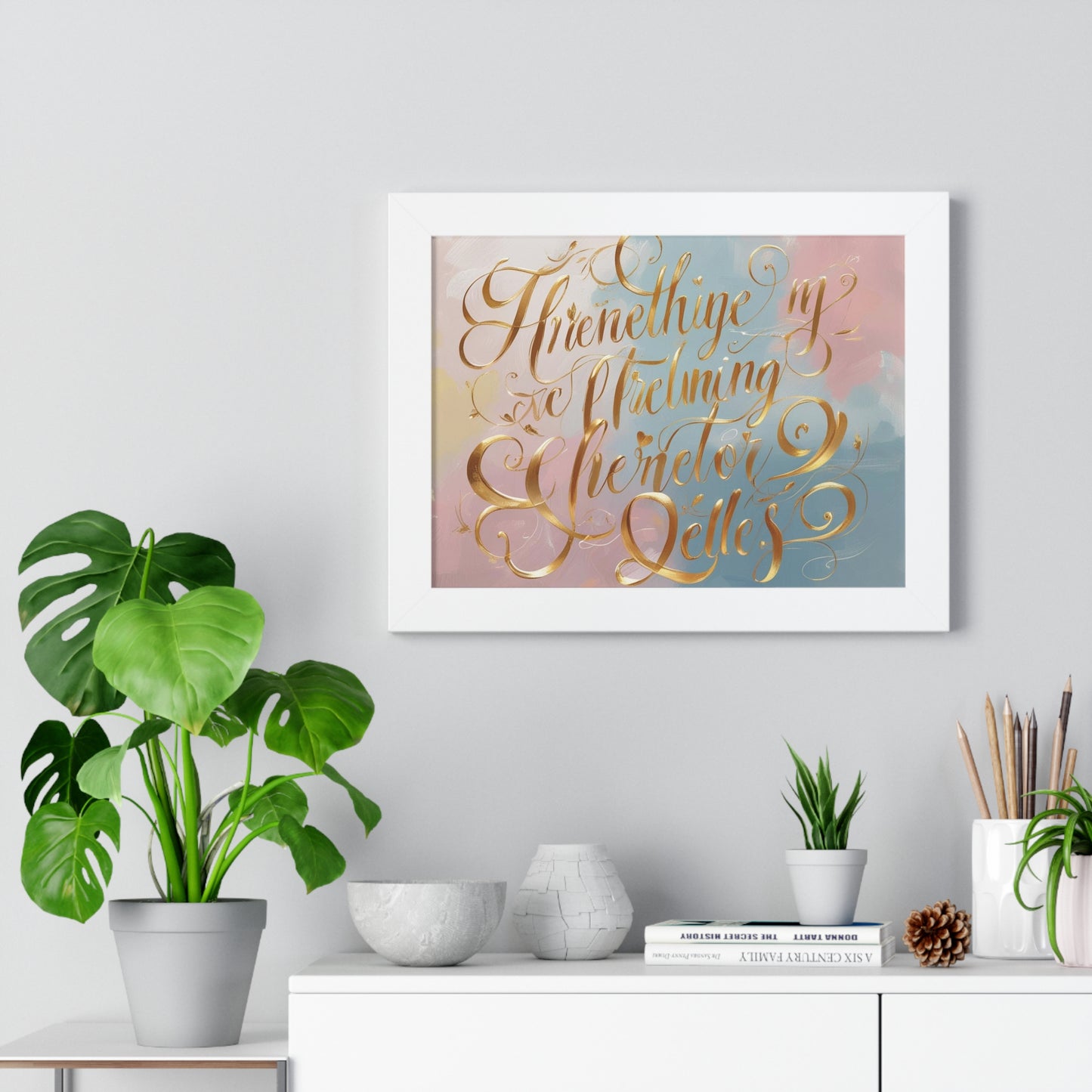Elegant Framed Inspirational Poster, Modern Aesthetic