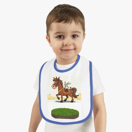 Baby Contrast Trim Jersey Bib