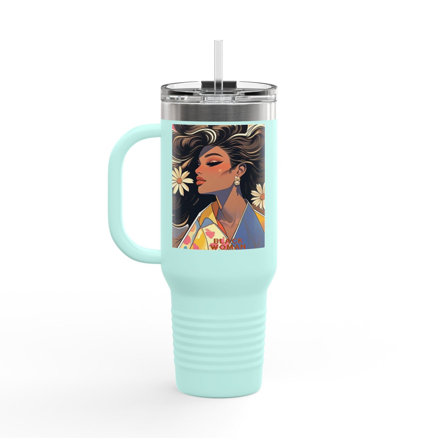 Bohemian Insulated Travel Mug | 40oz Floral Design | Perfect for Hot & Cold Drinks, Travel Lovers, Gifts for Her, Summer Vibes