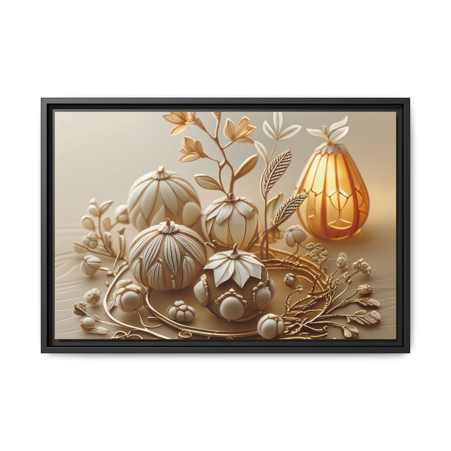 Autumn Framed Canvas Art,Thanksgiving Wall Art