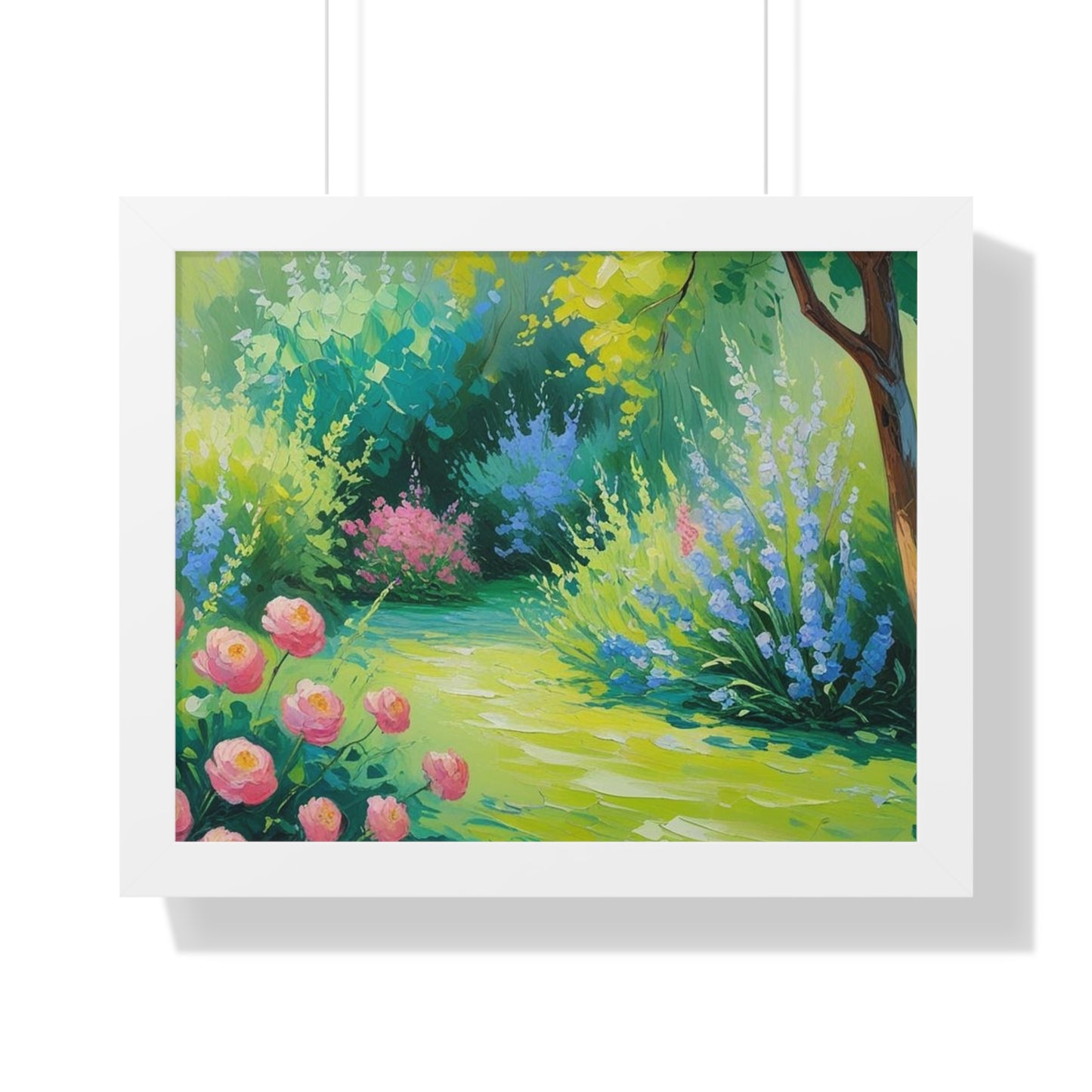 Framed Floral Landscape Art Print