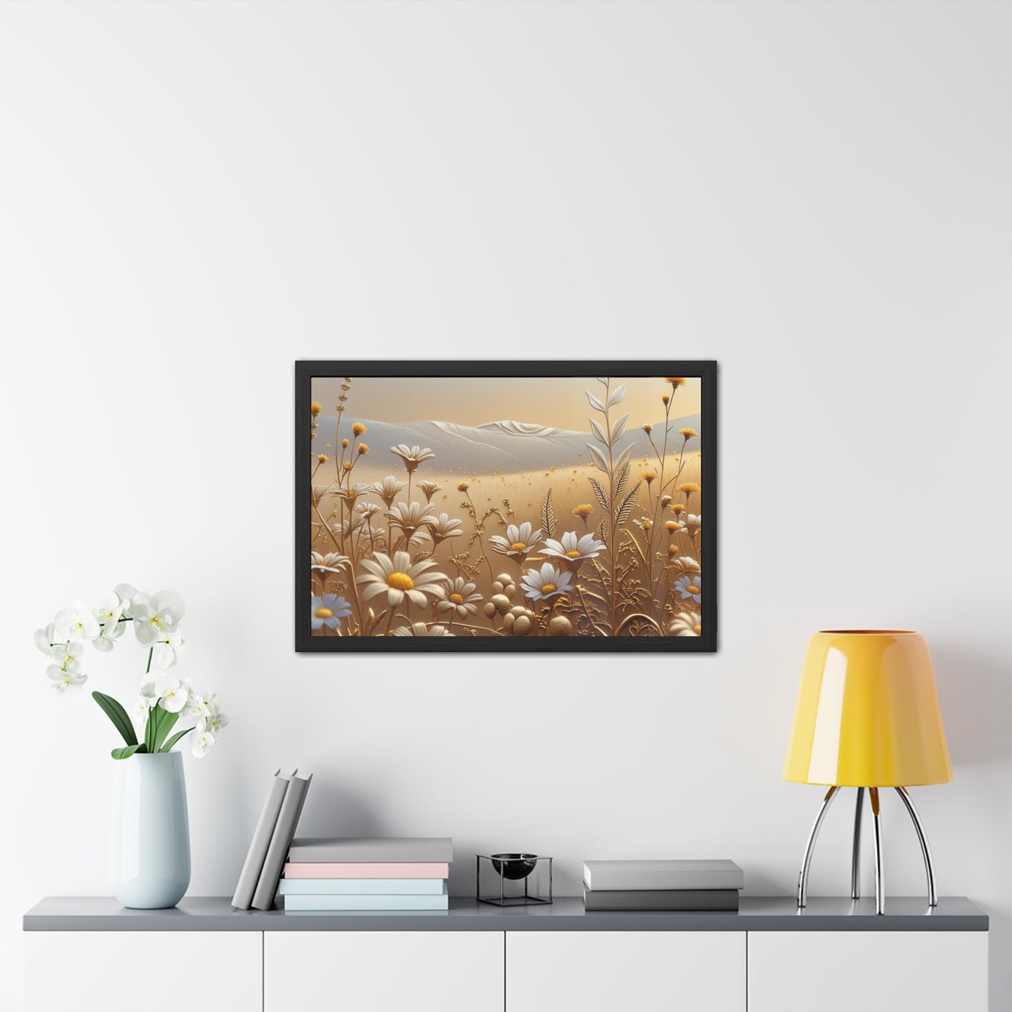 Framed Floral Wall Art, Modern Living Room Decorations