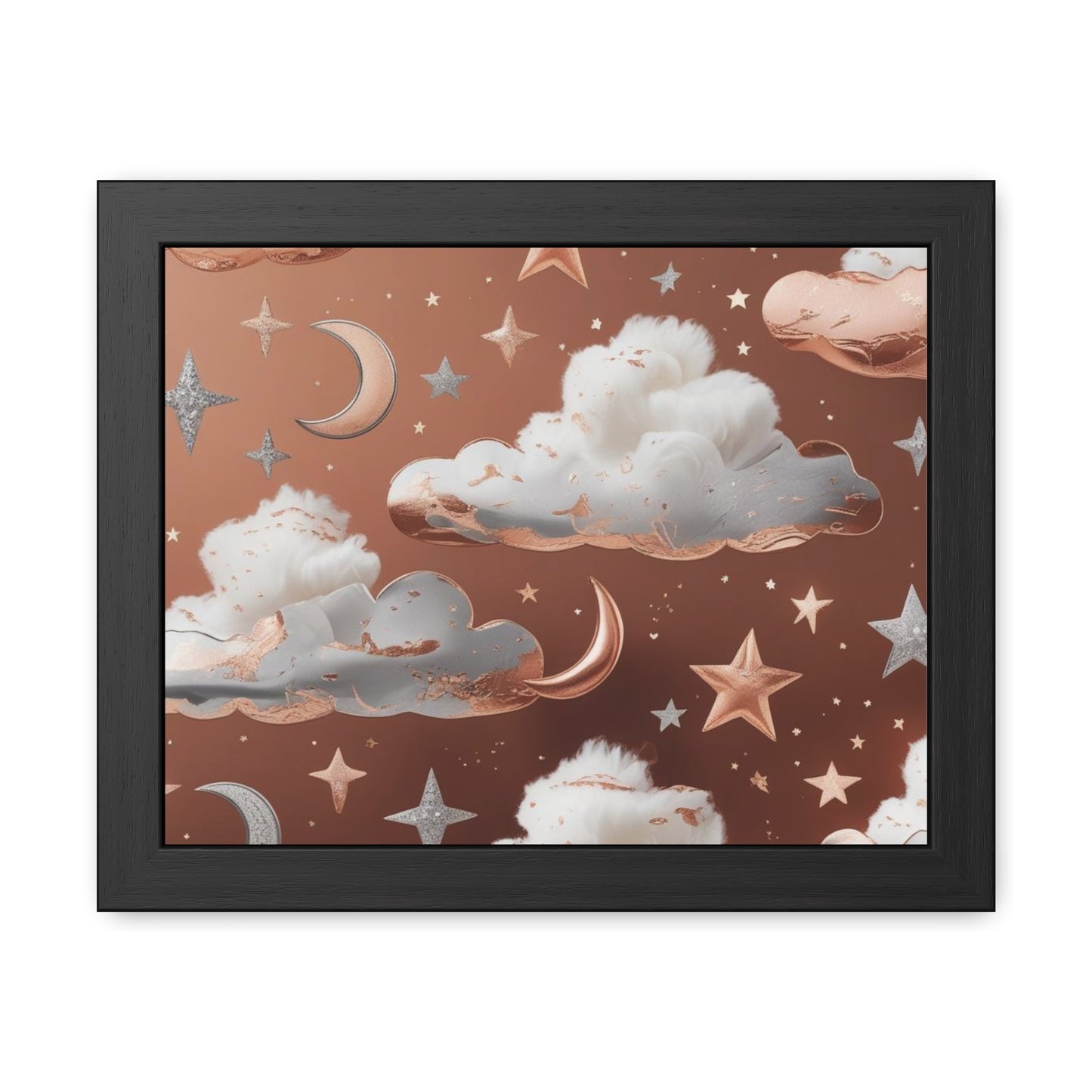 Cozy Celestial Framed Poster, Dreamy Nursery Artwor, Gift for Astronomers