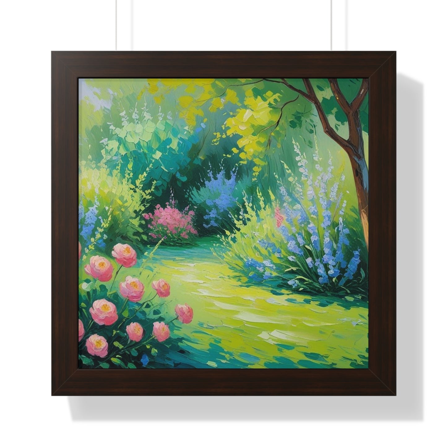 Framed Floral Landscape Art Print
