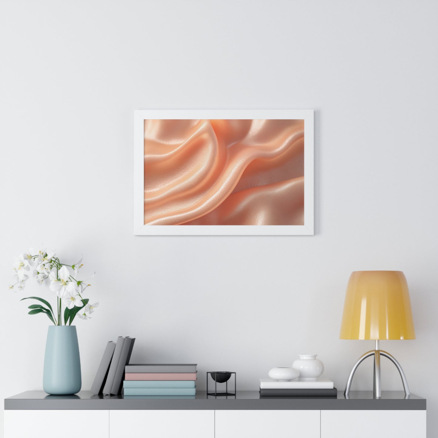 Elegant Framed Horizontal Art Print, Modern Wall Decor