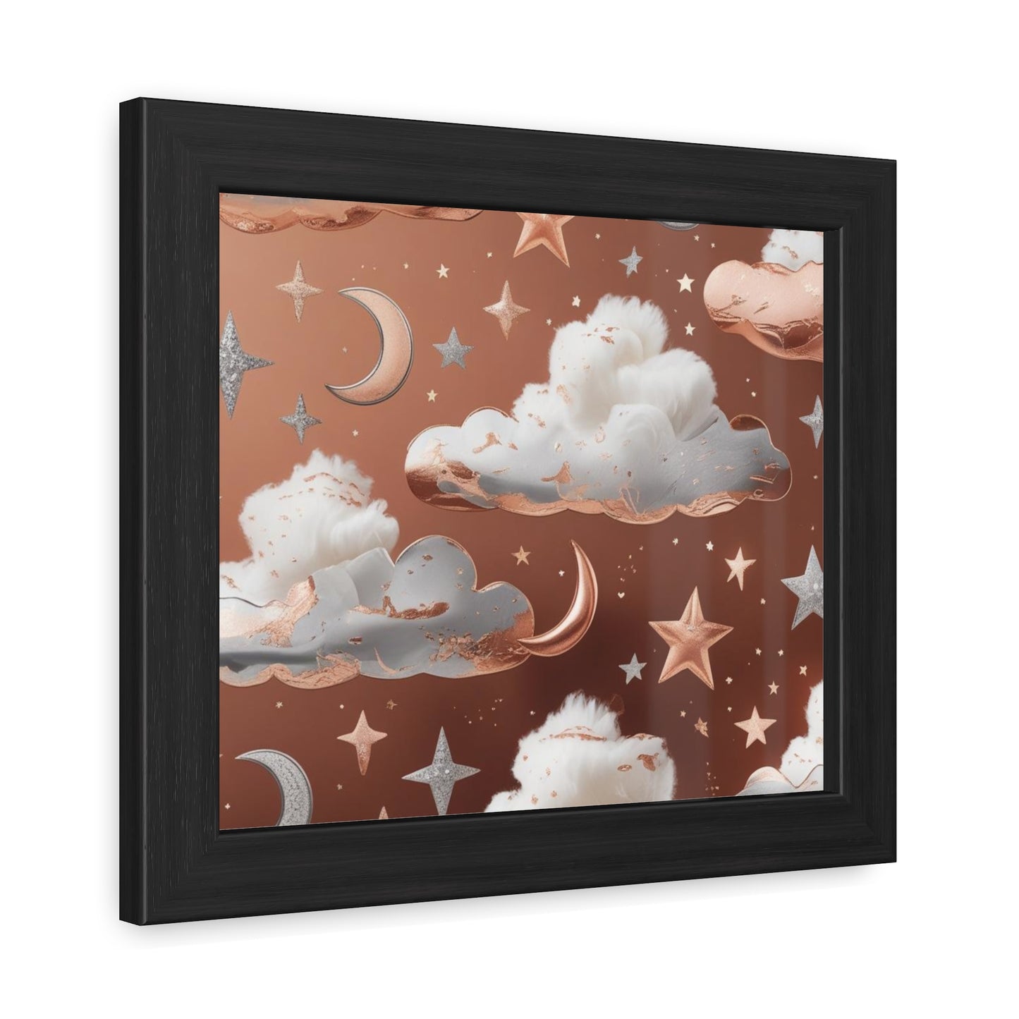 Cozy Celestial Framed Poster, Dreamy Nursery Artwor, Gift for Astronomers