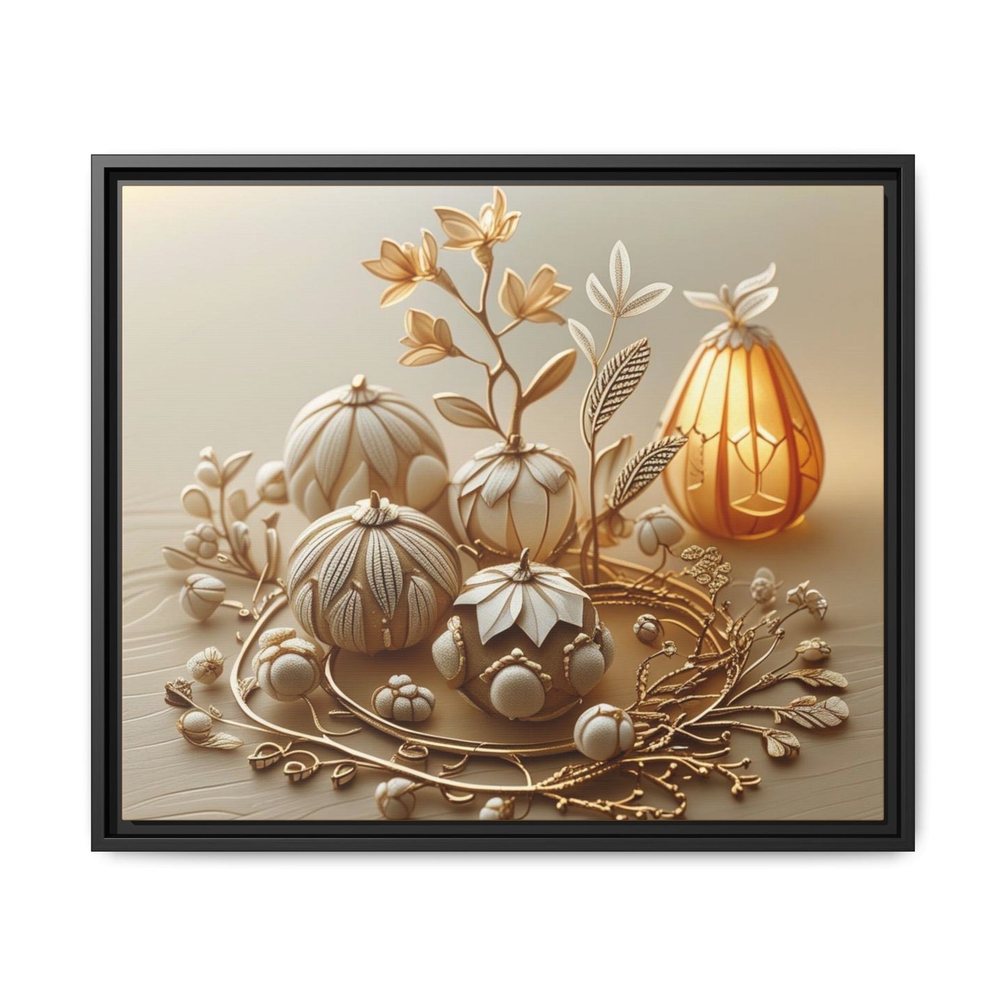 Autumn Framed Canvas Art,Thanksgiving Wall Art