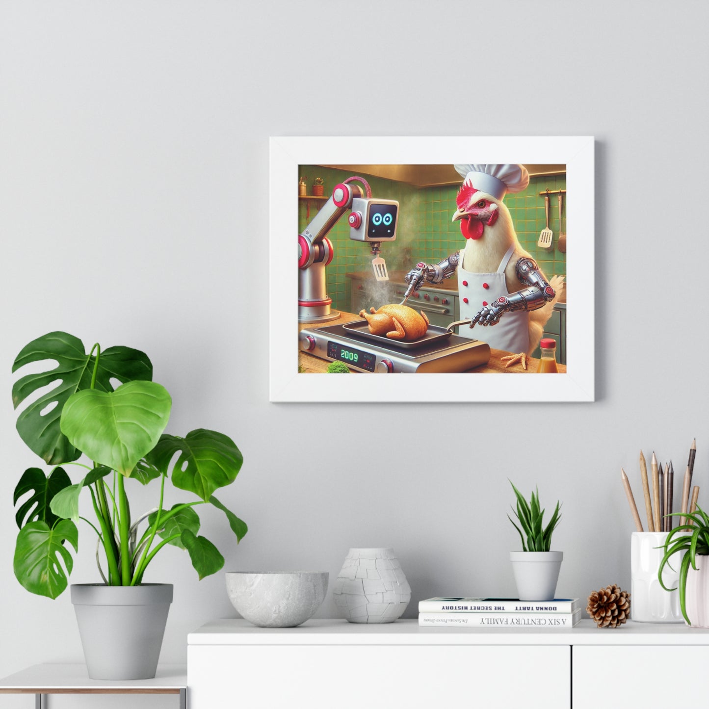 Funny Chicken Chef Framed Horizontal Poster