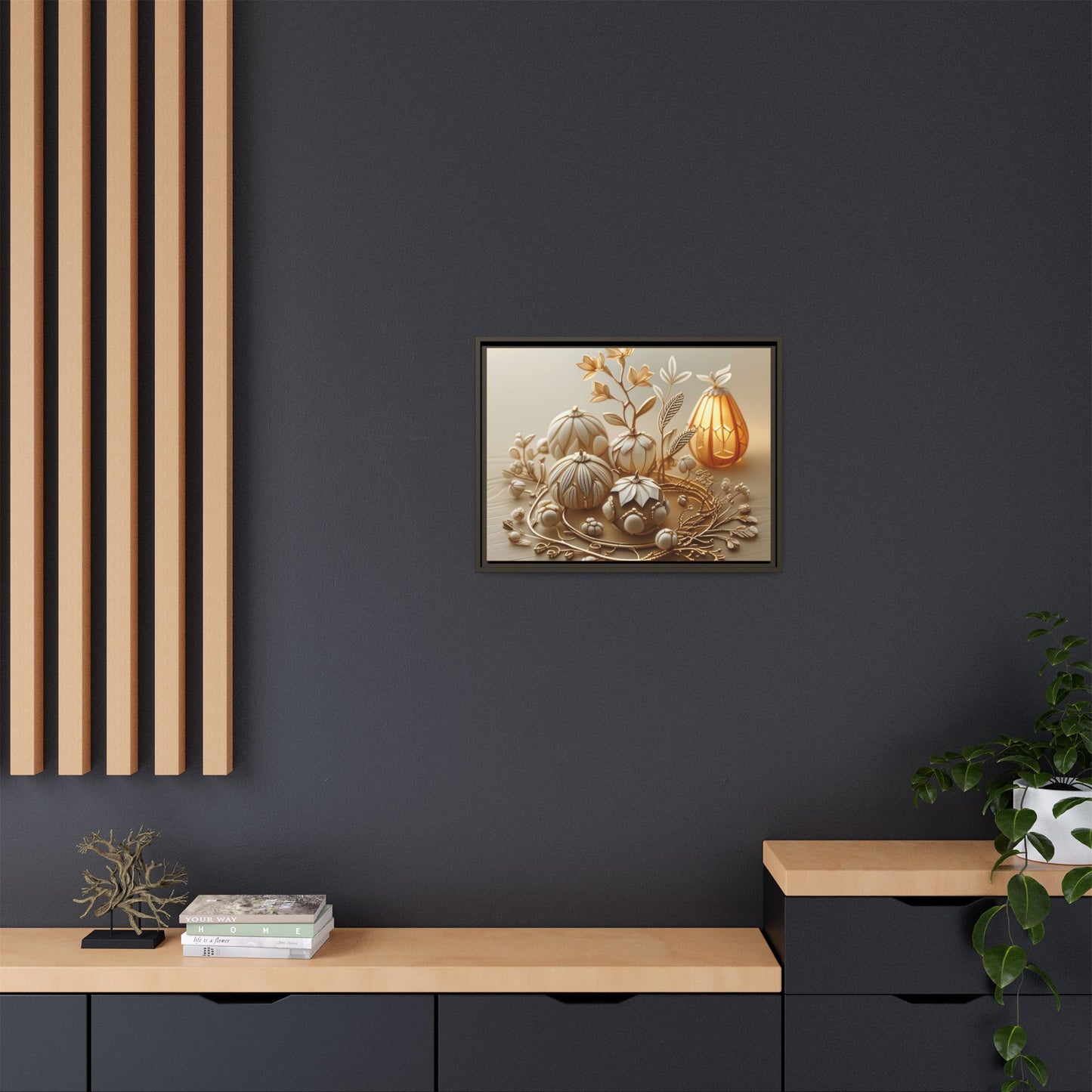 Autumn Framed Canvas Art,Thanksgiving Wall Art