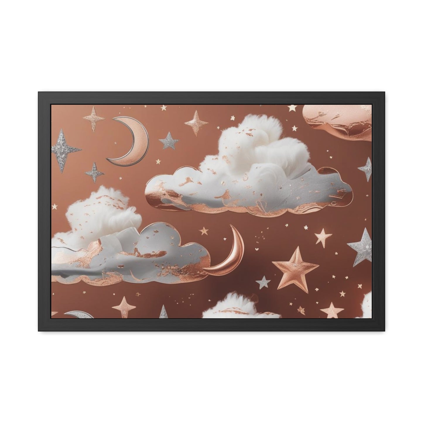 Cozy Celestial Framed Poster, Dreamy Nursery Artwor, Gift for Astronomers