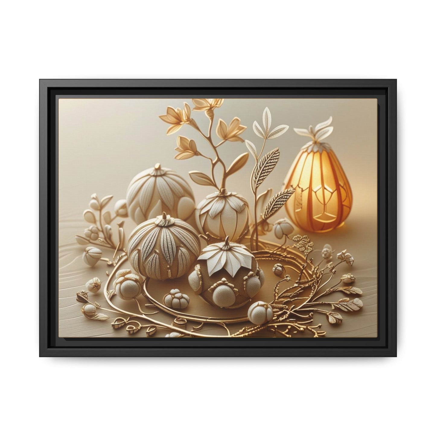 Autumn Framed Canvas Art,Thanksgiving Wall Art